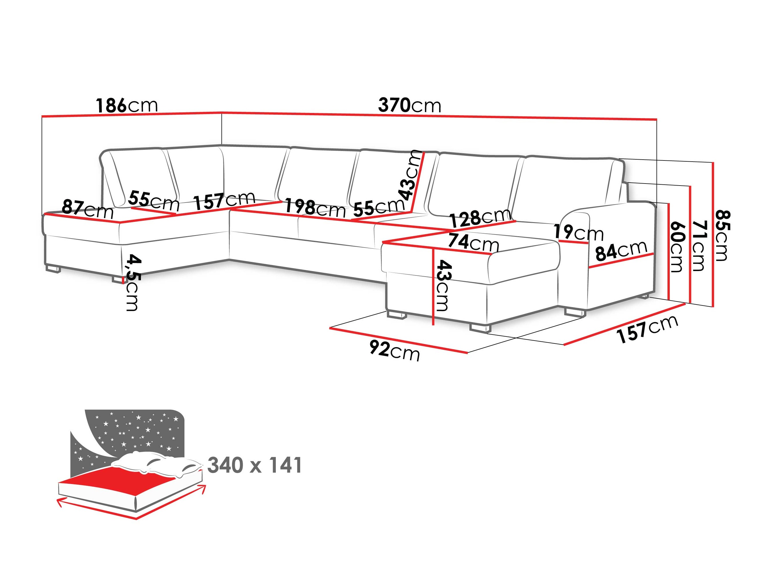 Horn­sófi Comfivo Flumen III (Maya 05)