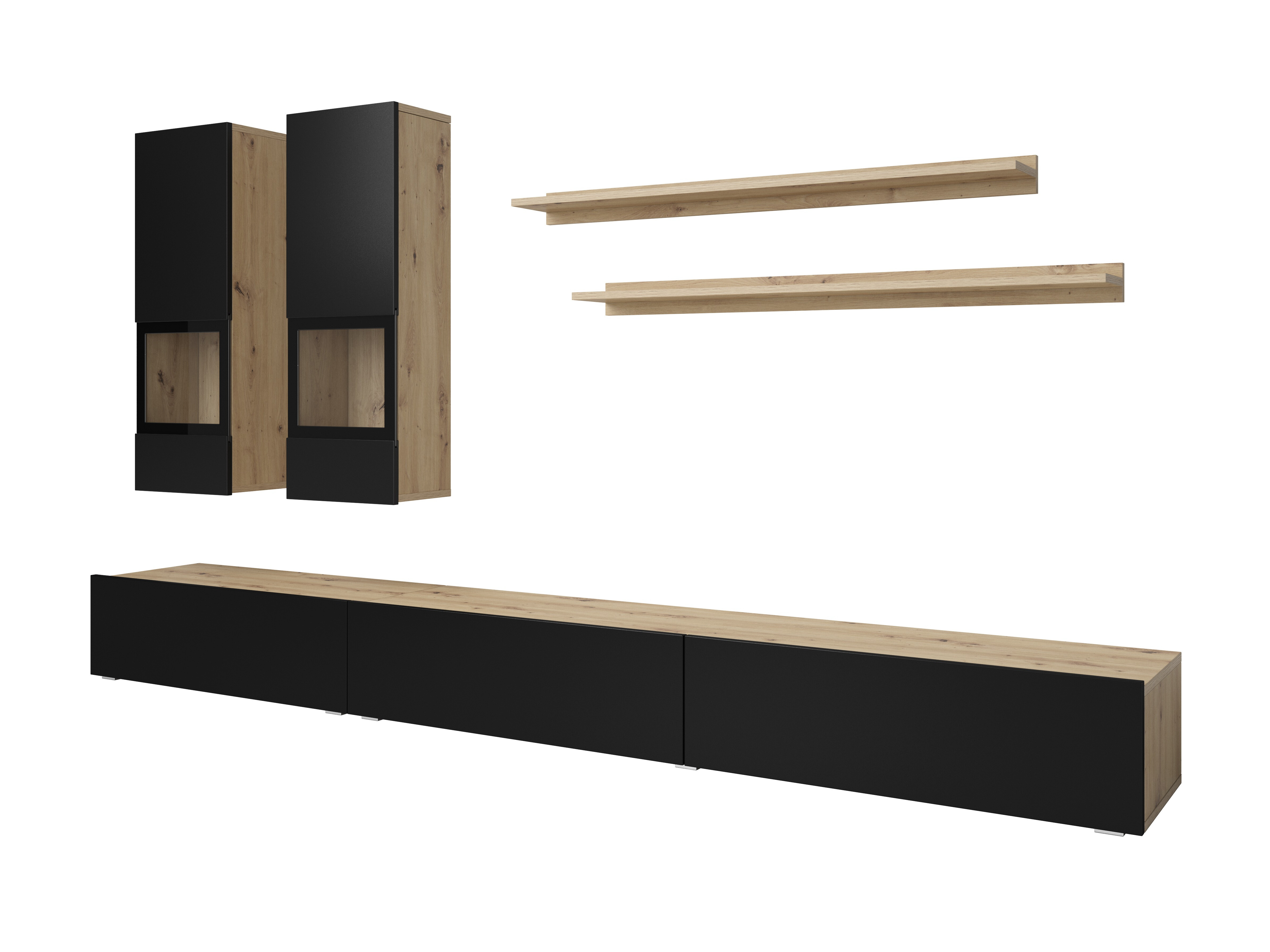 Stofusett Serodeu 104 (Artisan-eik + Matt svart)