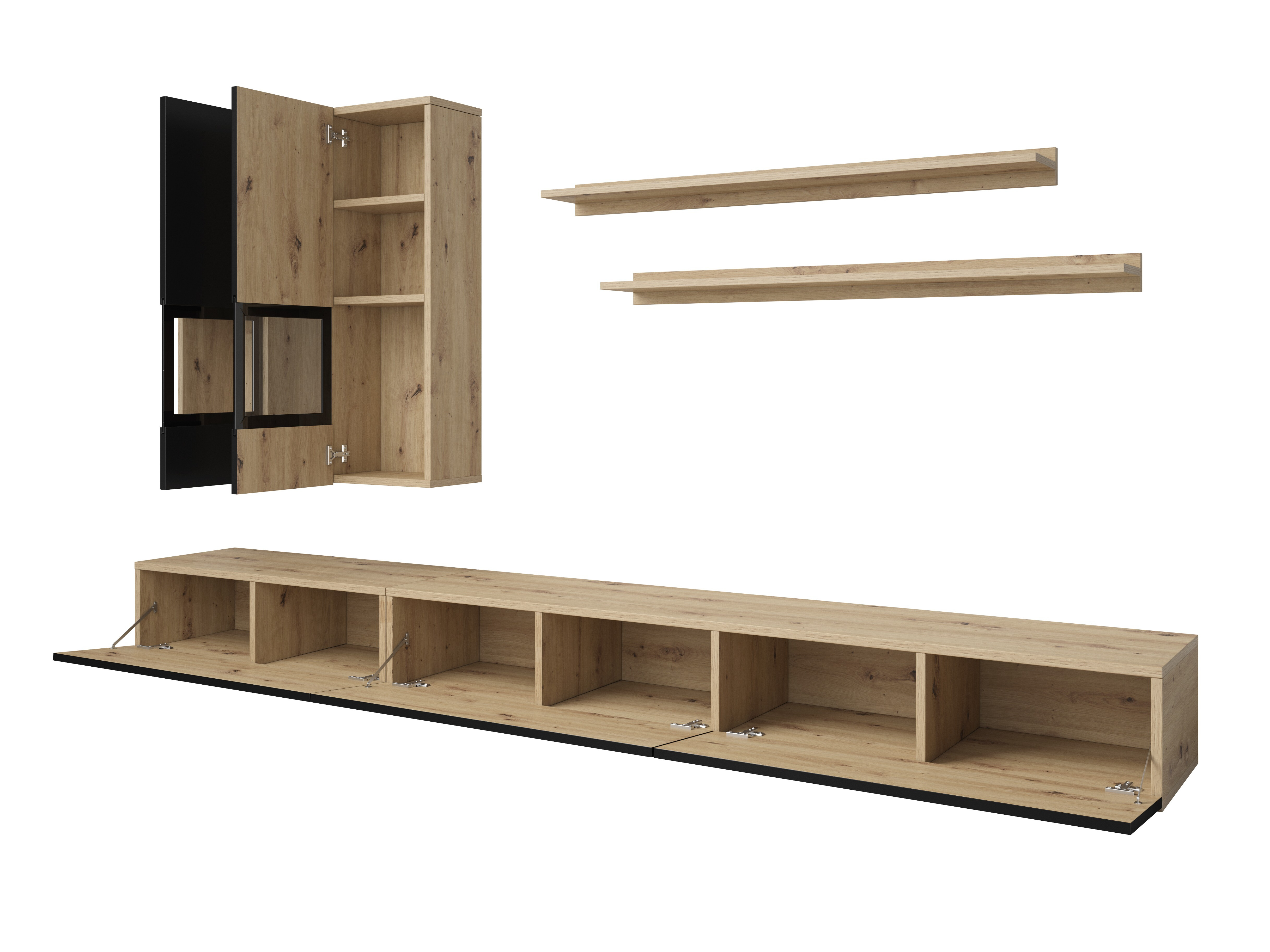 Stofusett Serodeu 104 (Artisan-eik + Matt svart)