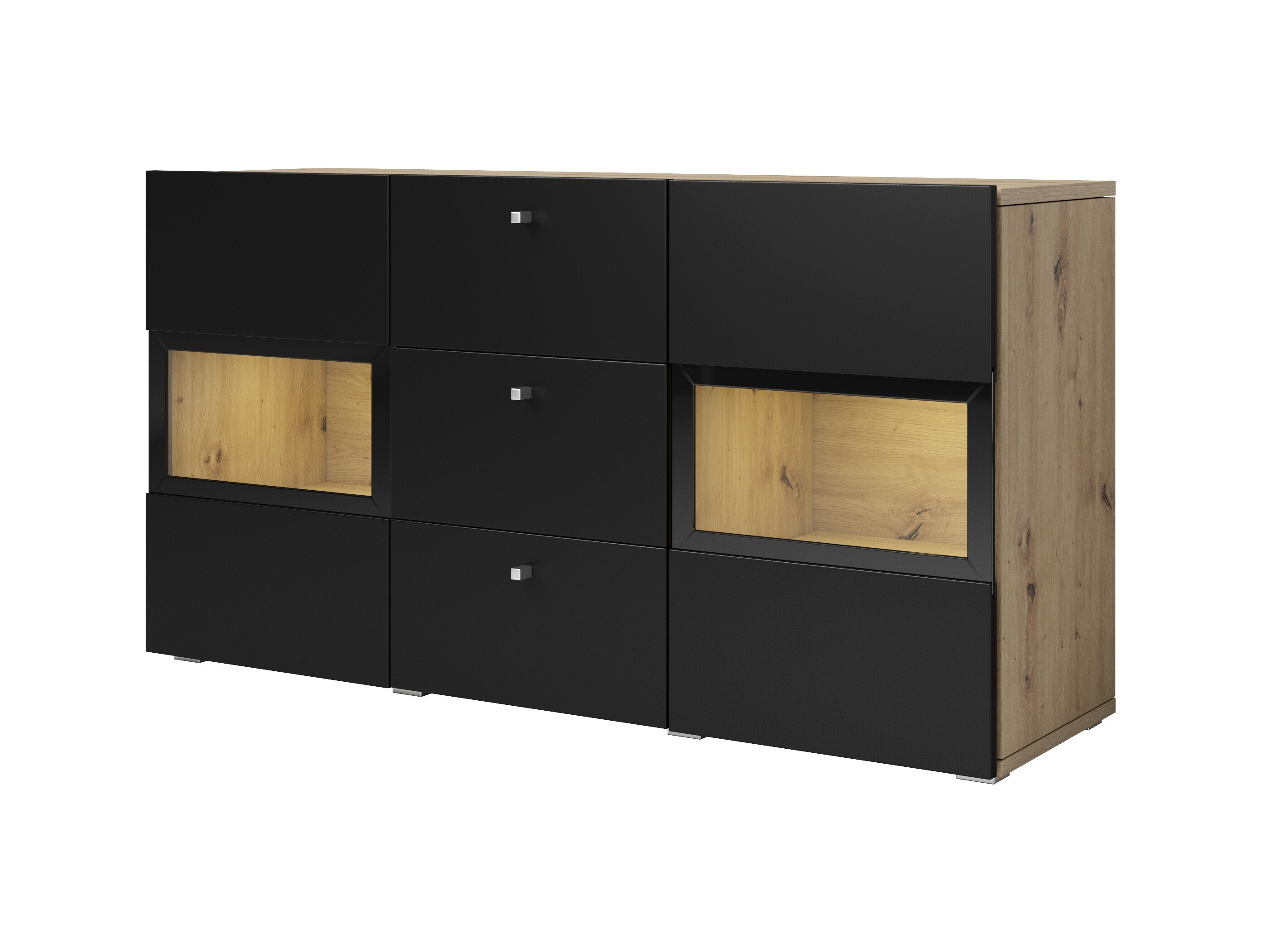 Stofusett Serodeu 104 (Artisan-eik + Matt svart)