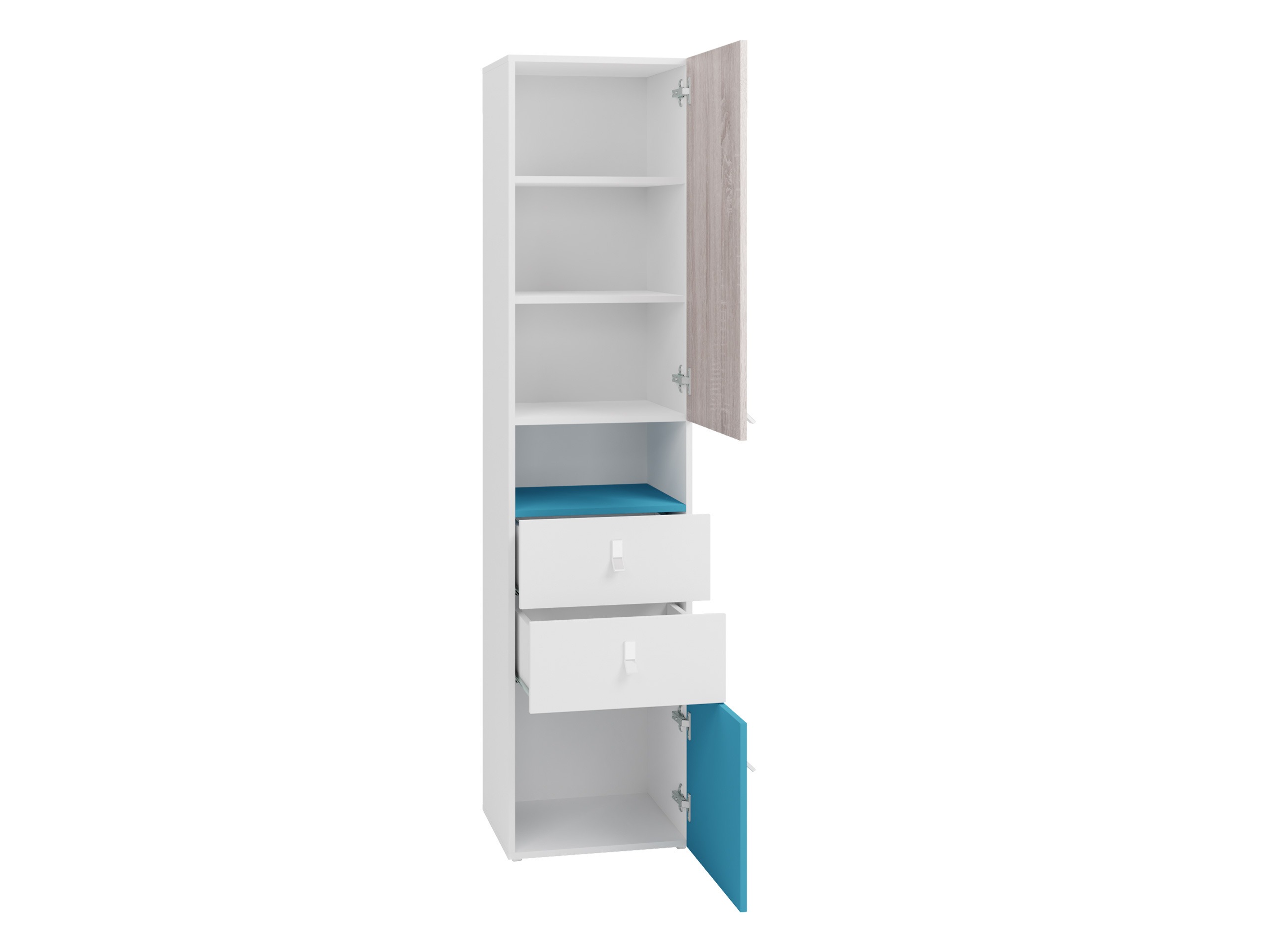 Bókahilla Camteso 102 (Svartur + Eik + Beige)
