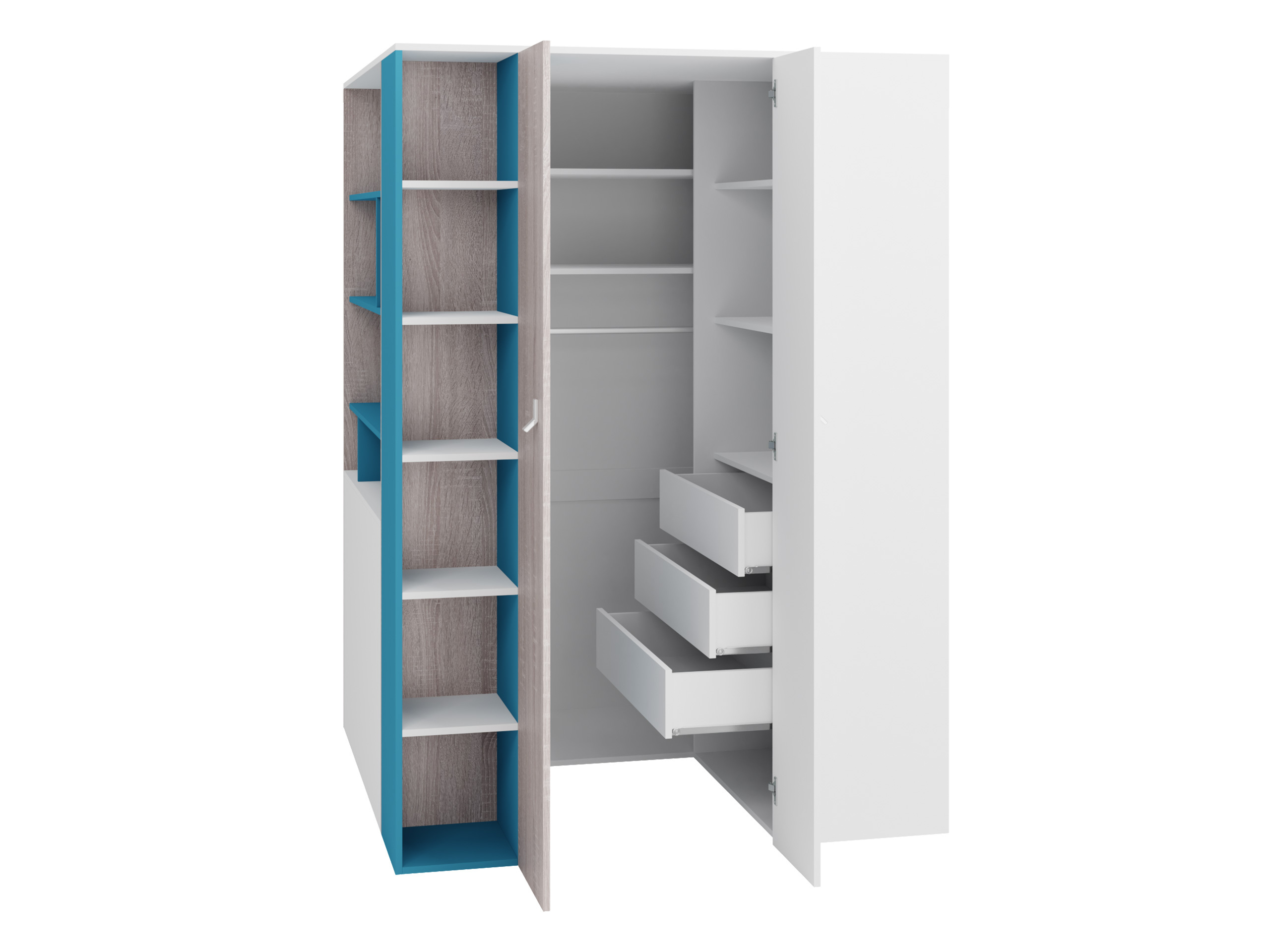 Hornfataskápur Camteso 113 (Svartur + Eik + Beige)