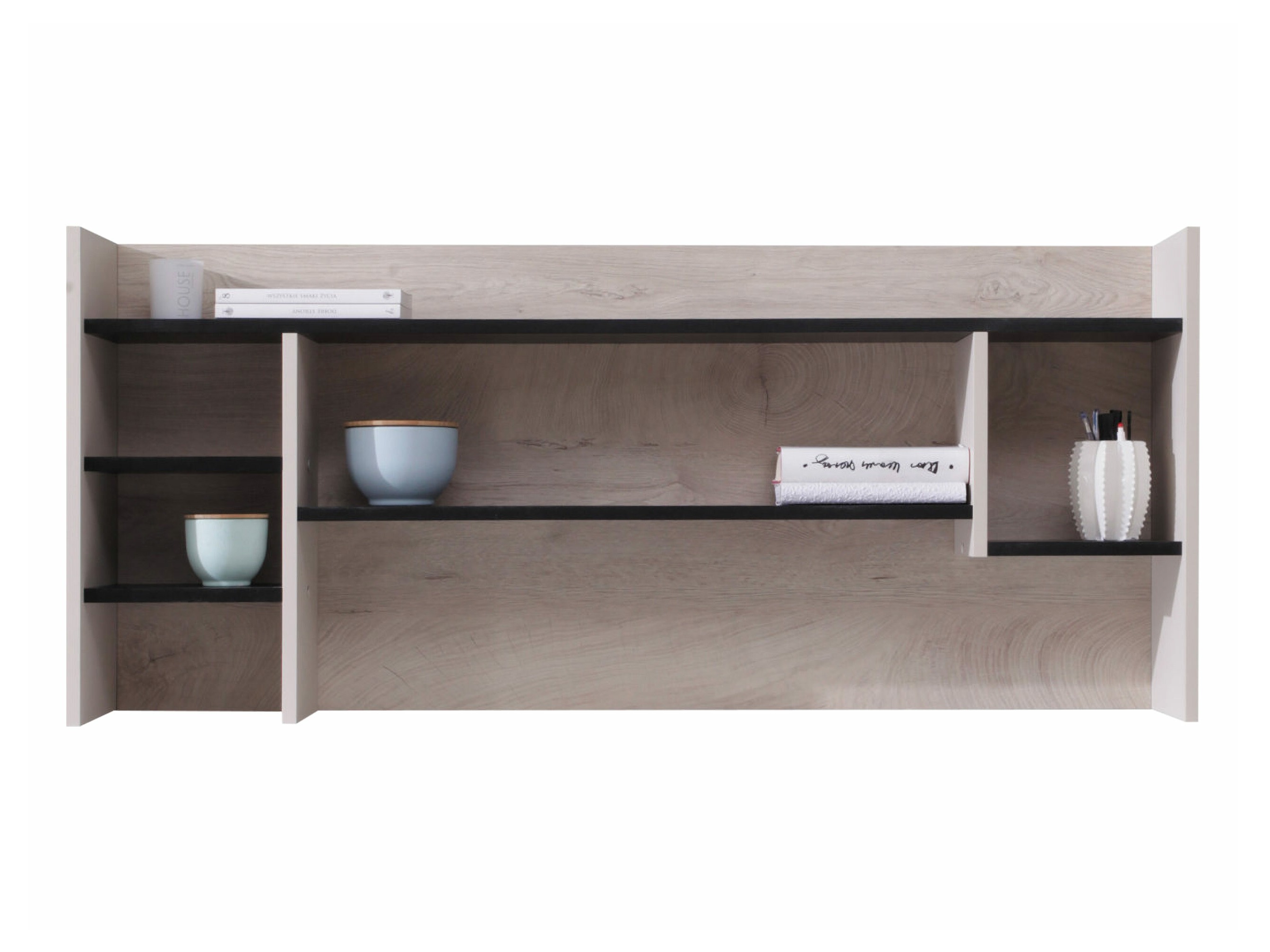 Vegghillur Camteso 109 (Svartur + Eik + Beige)