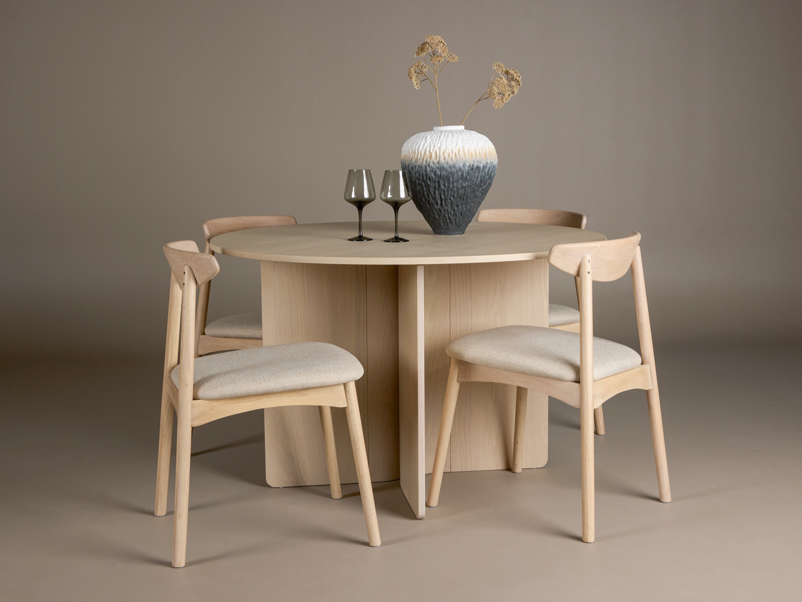 Borðstofusett Dallas 4986 (Ljós viður)