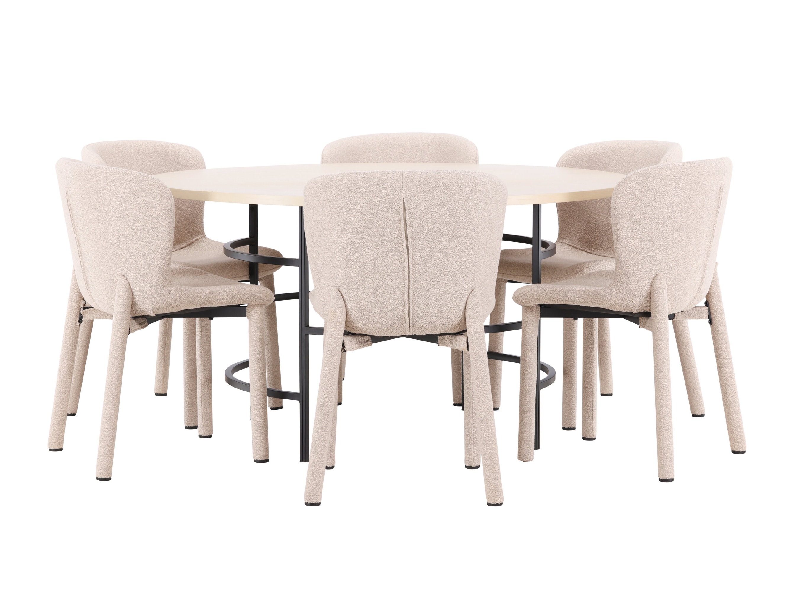Borðstofusett Dallas 4987 (Ljósbrúnn + Svartur)