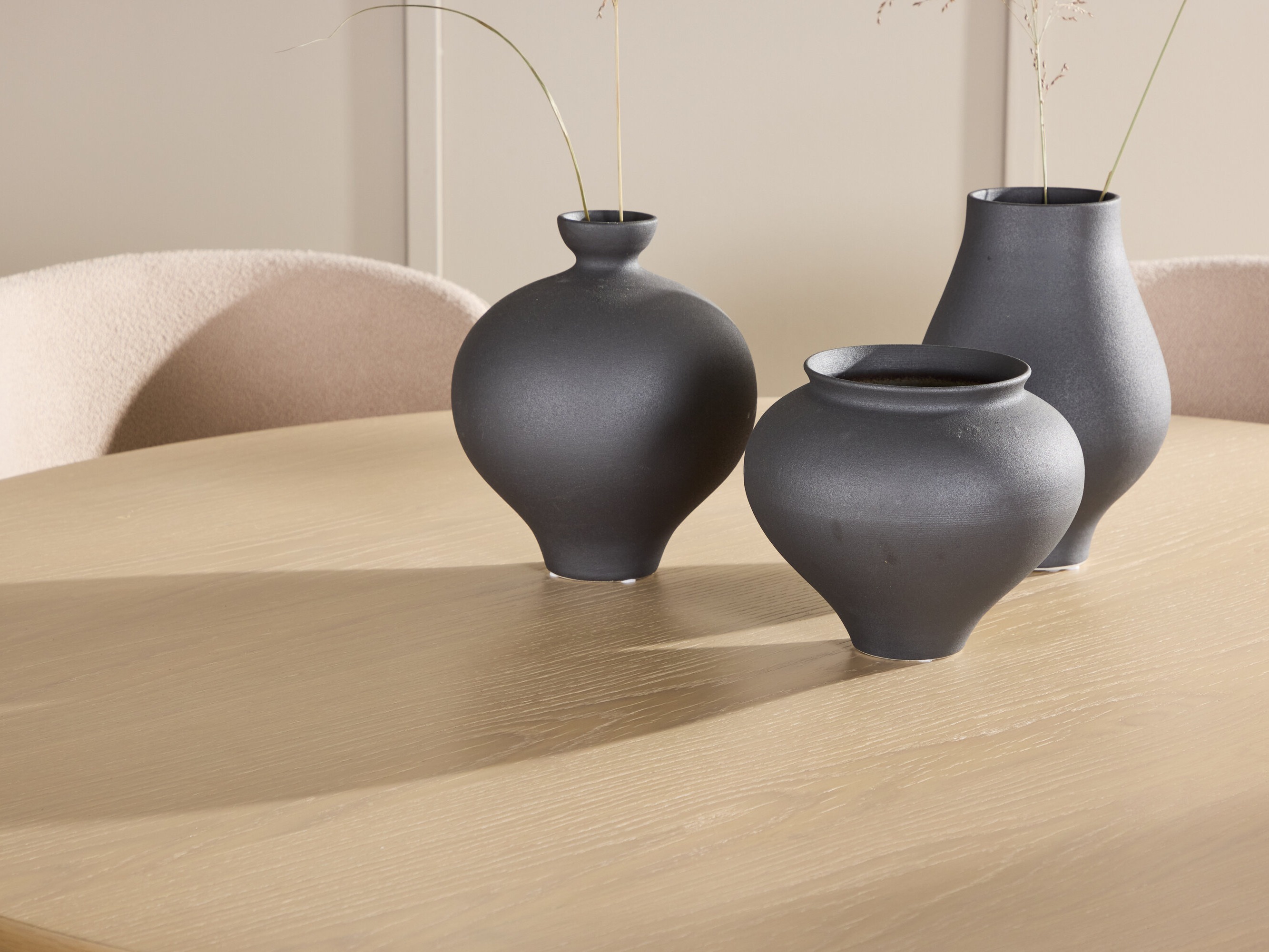 Borðstofusett Dallas 4987 (Ljósbrúnn + Svartur)