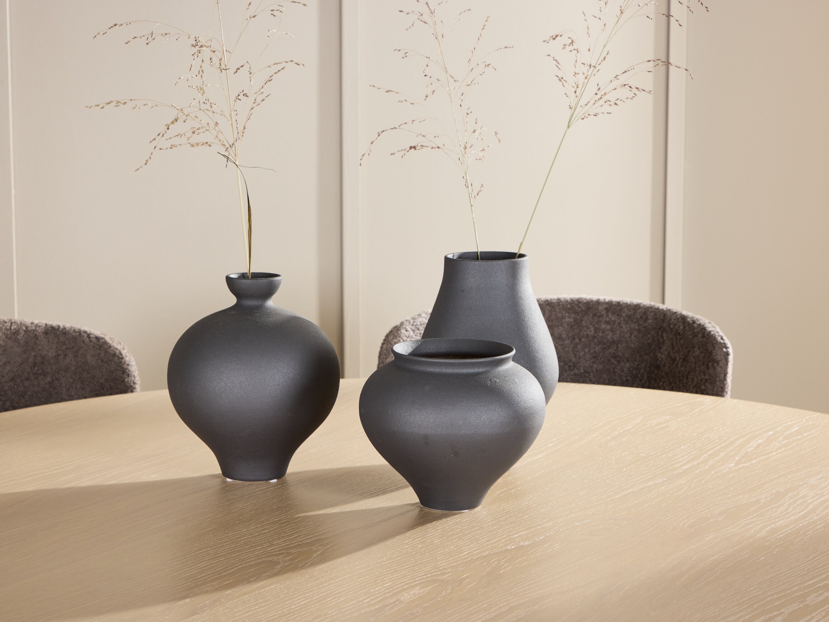 Borðstofusett Dallas 4987 (Ljósbrúnn + Svartur)