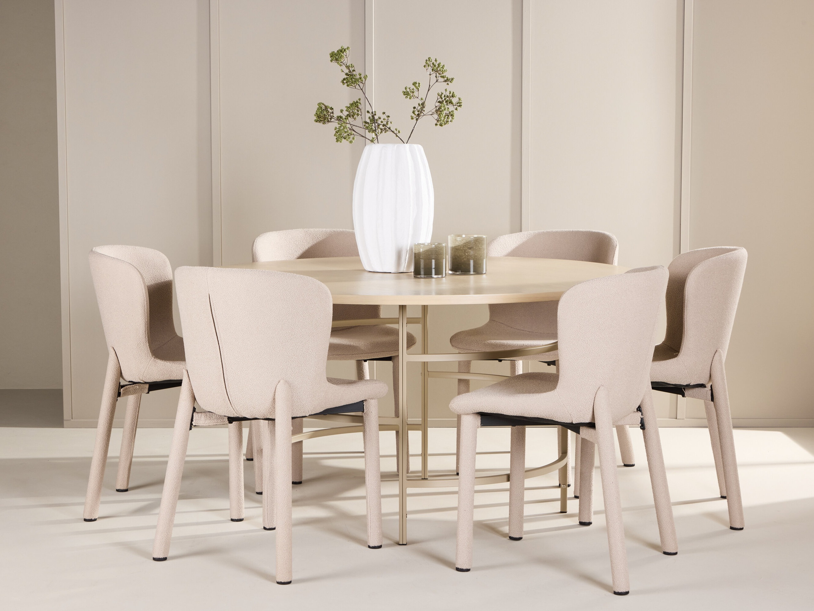 Borðstofusett Dallas 4987 (Ljósbrúnn)