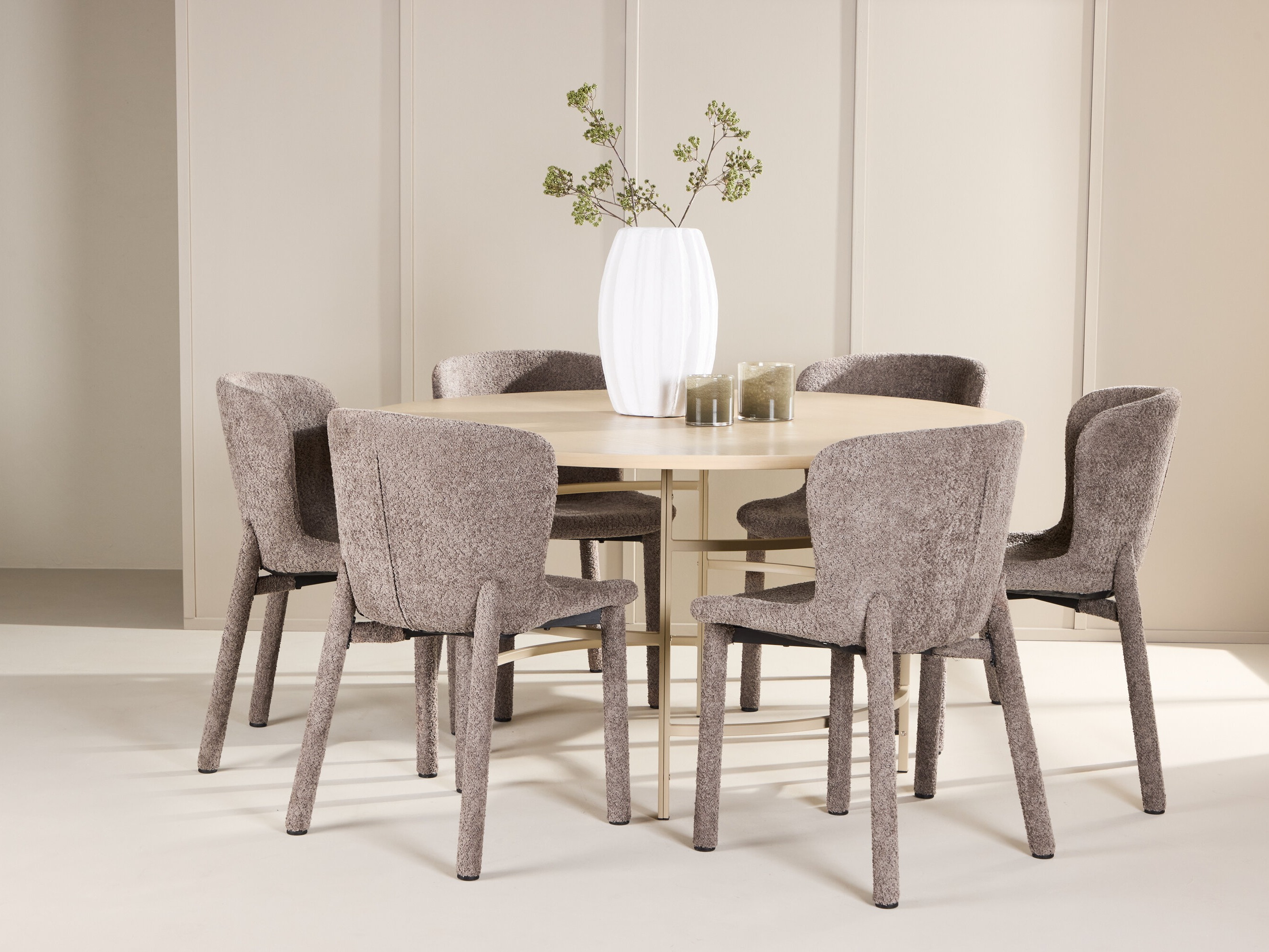 Borðstofusett Dallas 4987 (Ljósbrúnn)