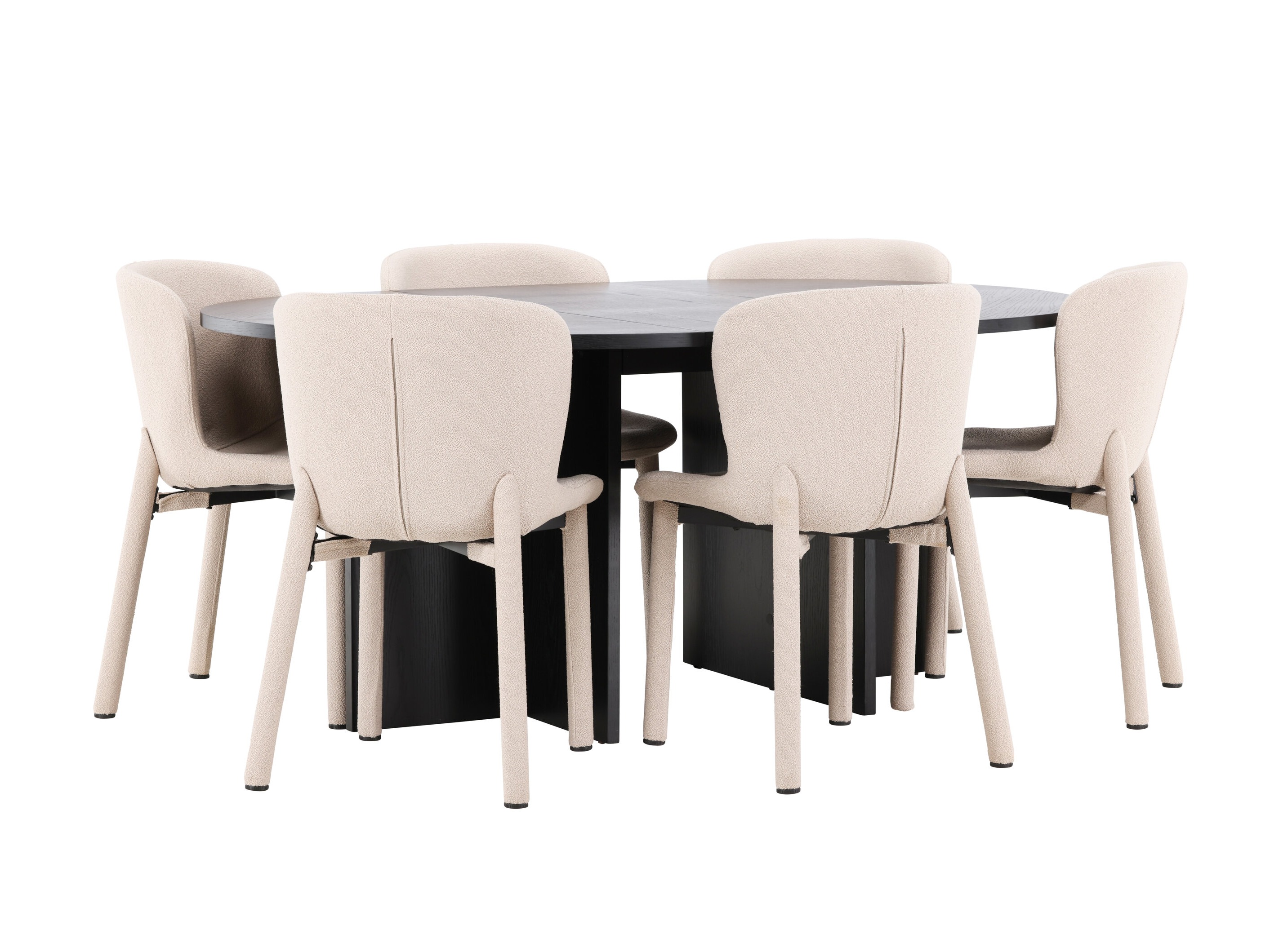 Borðstofusett Dallas 4989 (Svartur)
