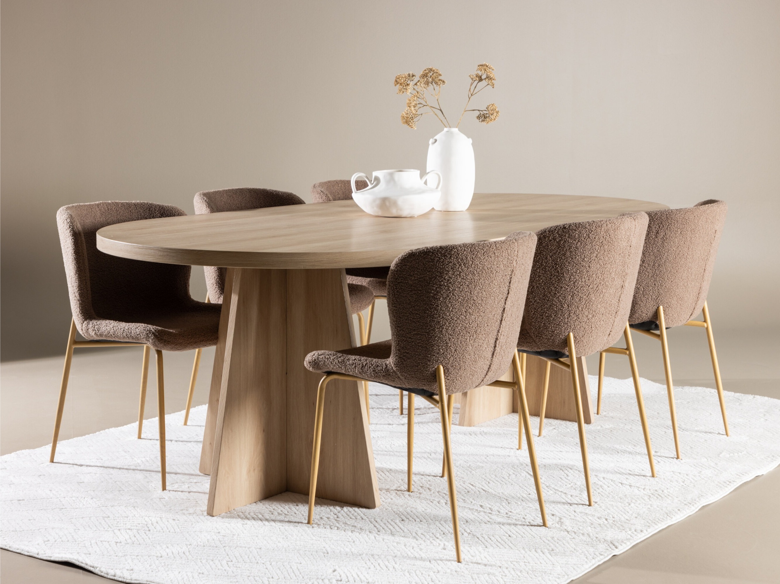 Borðstofusett Dallas 4990 (Brúnn)