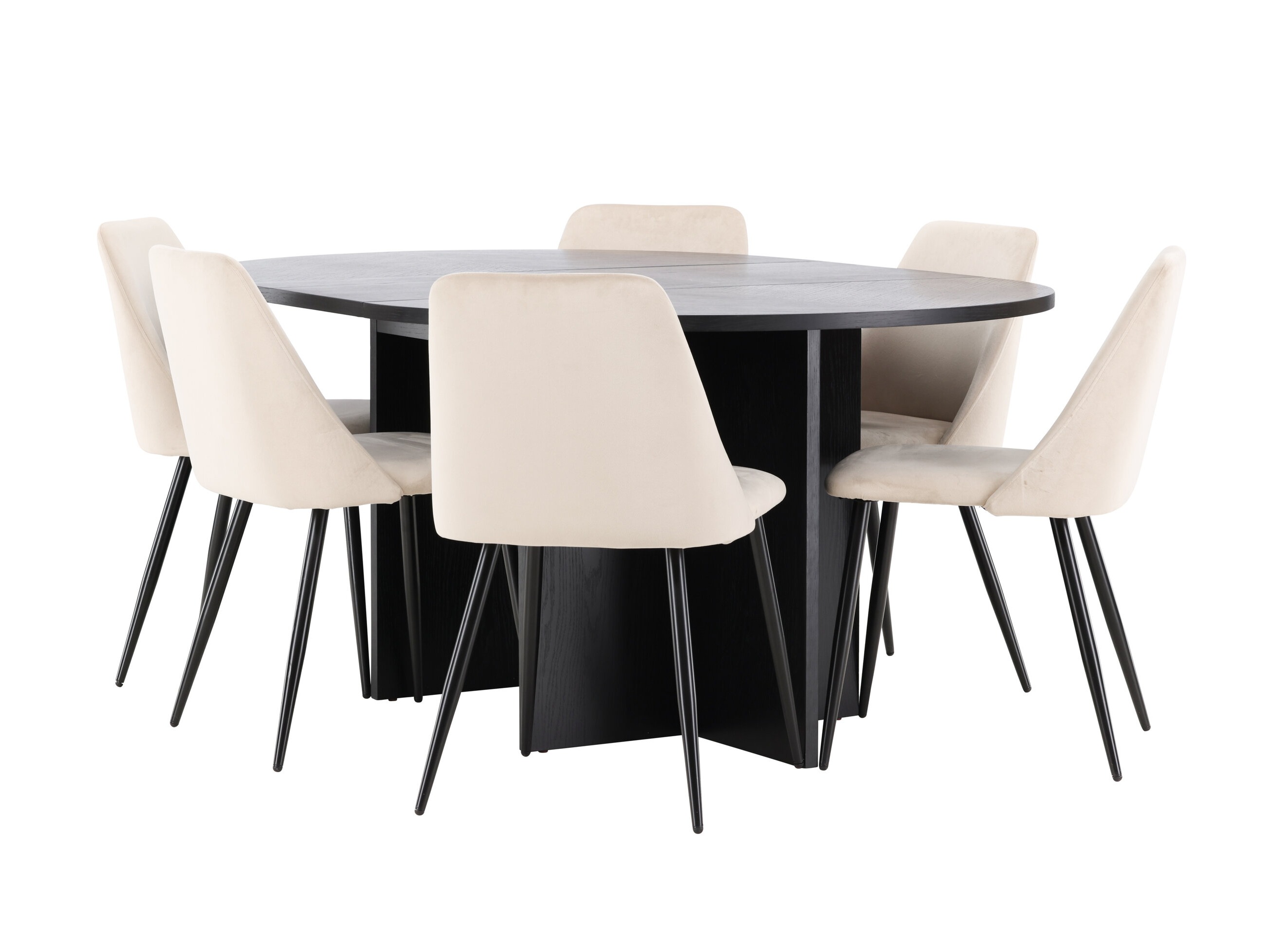 Borðstofusett Dallas 4992 (Svartur)