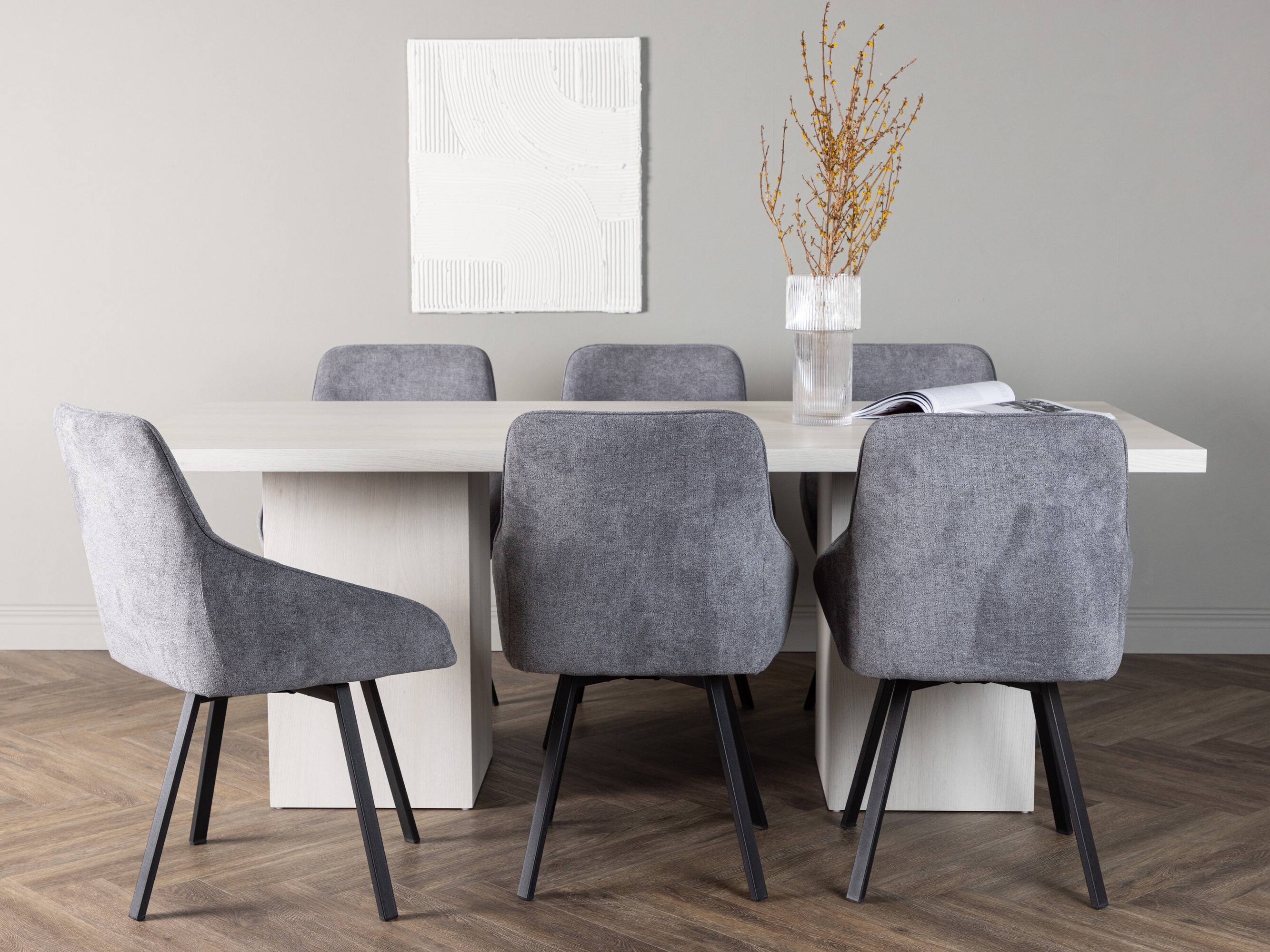 Borðstofusett Dallas 4996 (Grár)