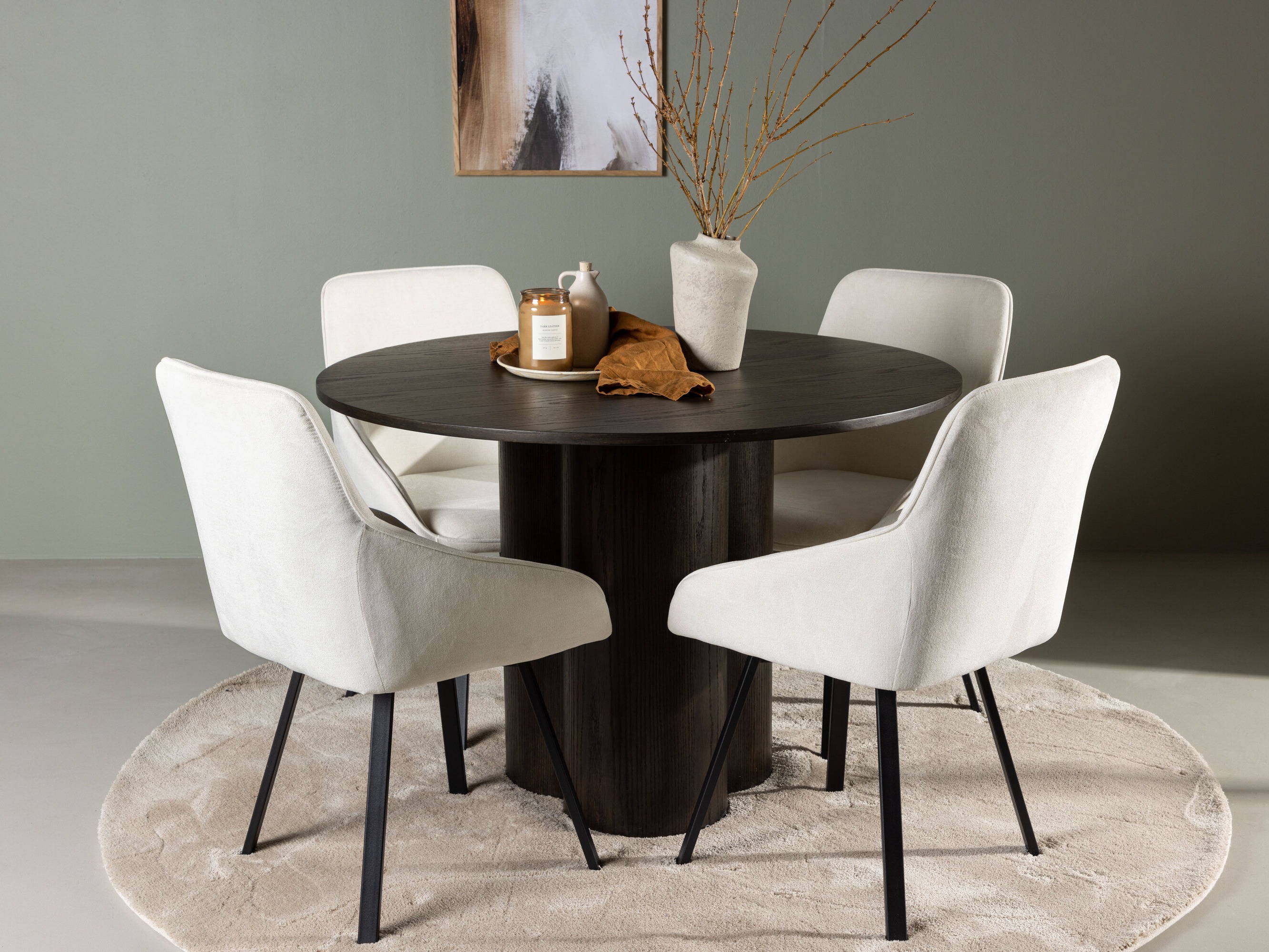 Borðstofusett Dallas 5008 (Dökk hneta)