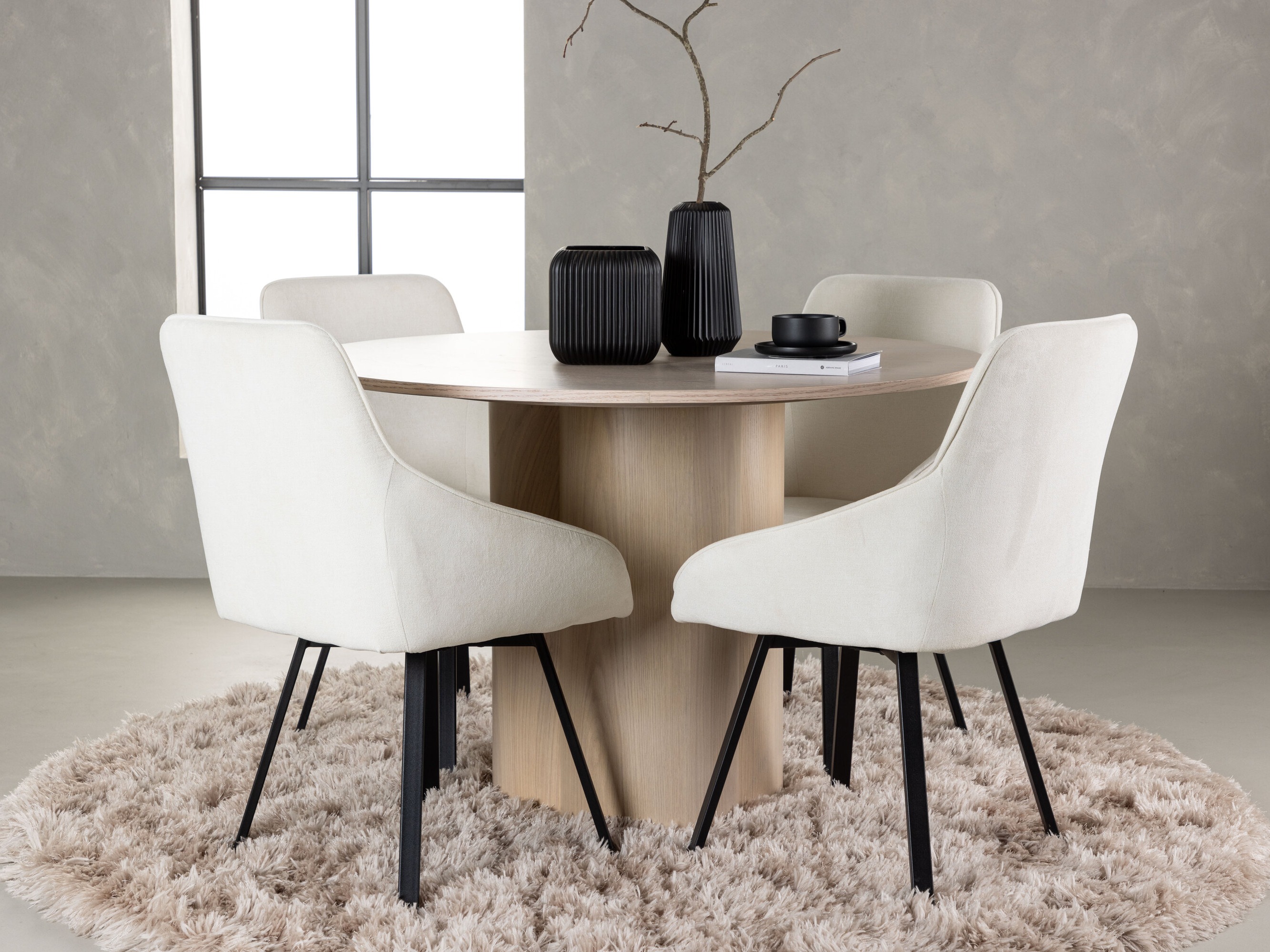Borðstofusett Dallas 5008 (Ljós viður)