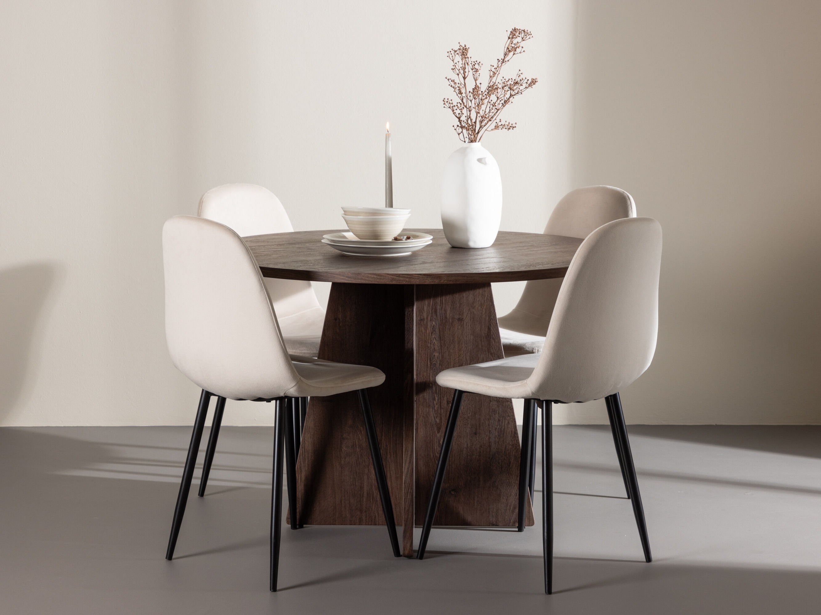 Borðstofusett Dallas 5009 (Beige)