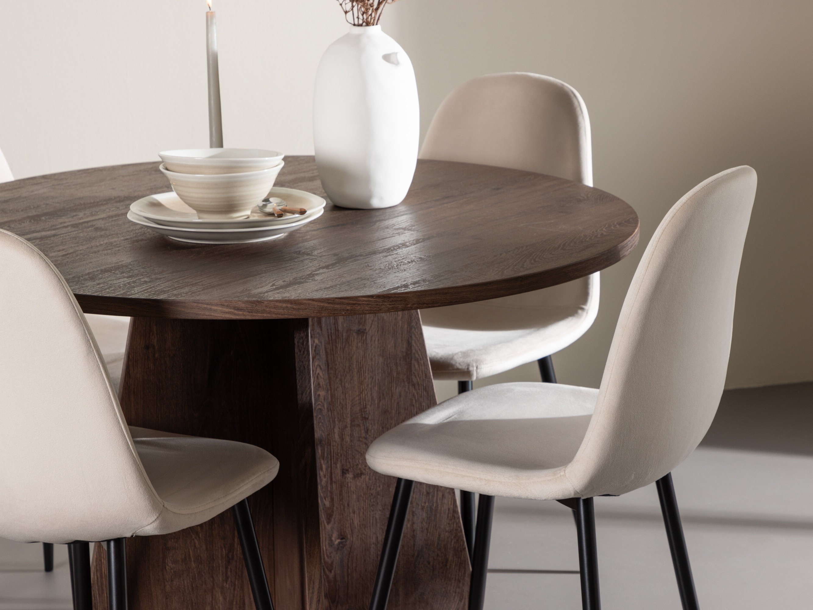 Borðstofusett Dallas 5009 (Beige)