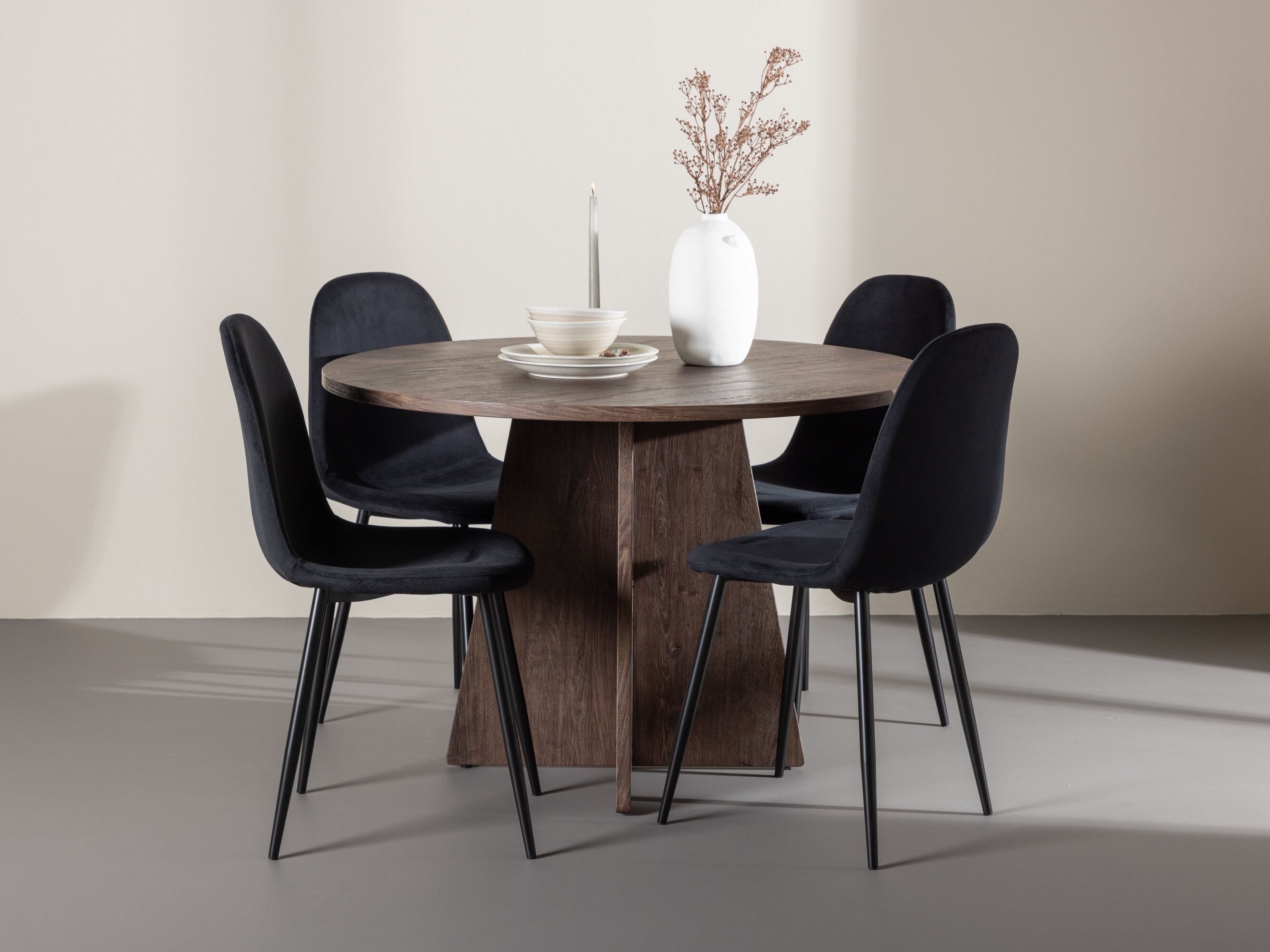 Borðstofusett Dallas 5009 (Svartur)