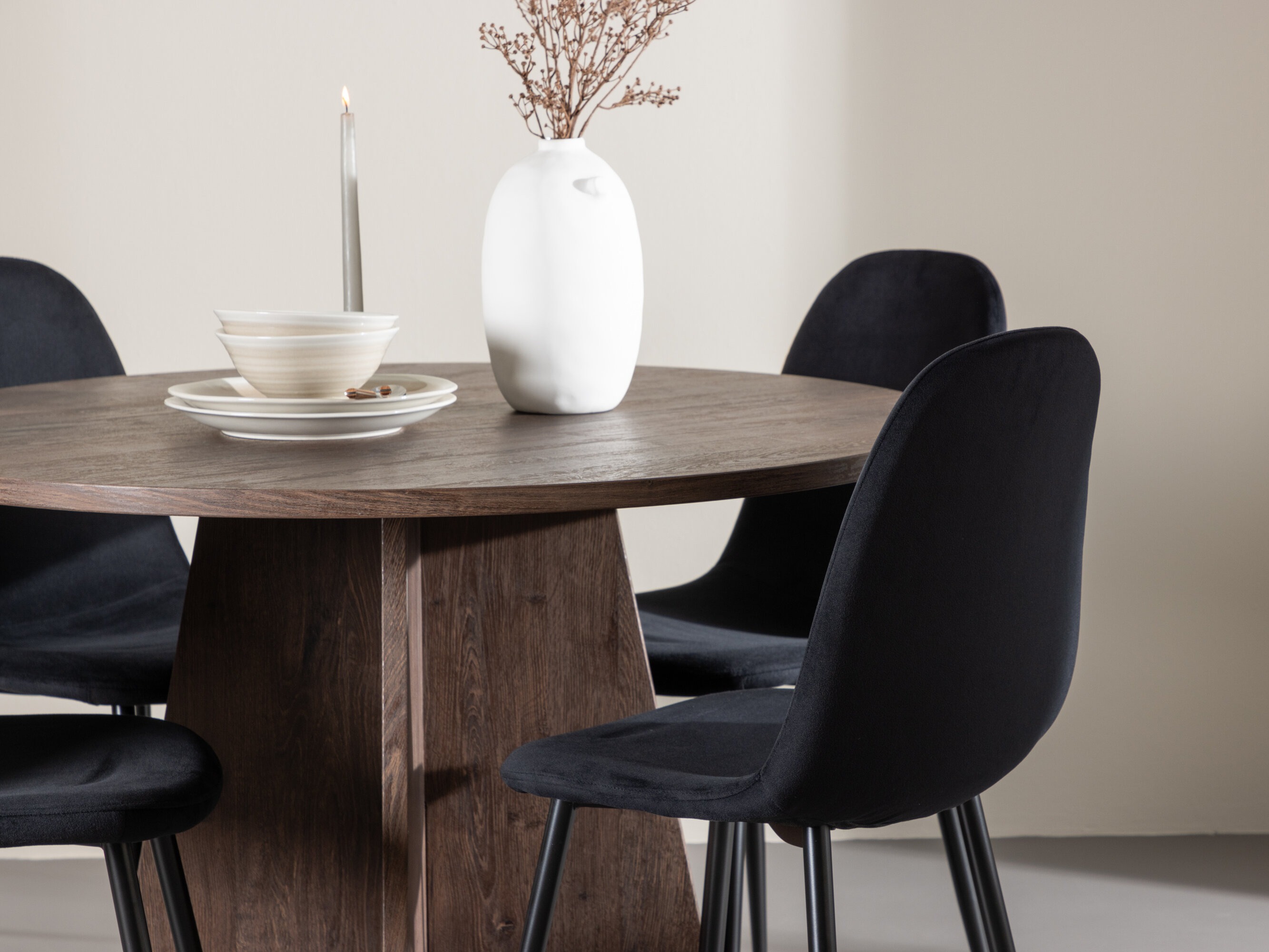 Borðstofusett Dallas 5009 (Svartur)