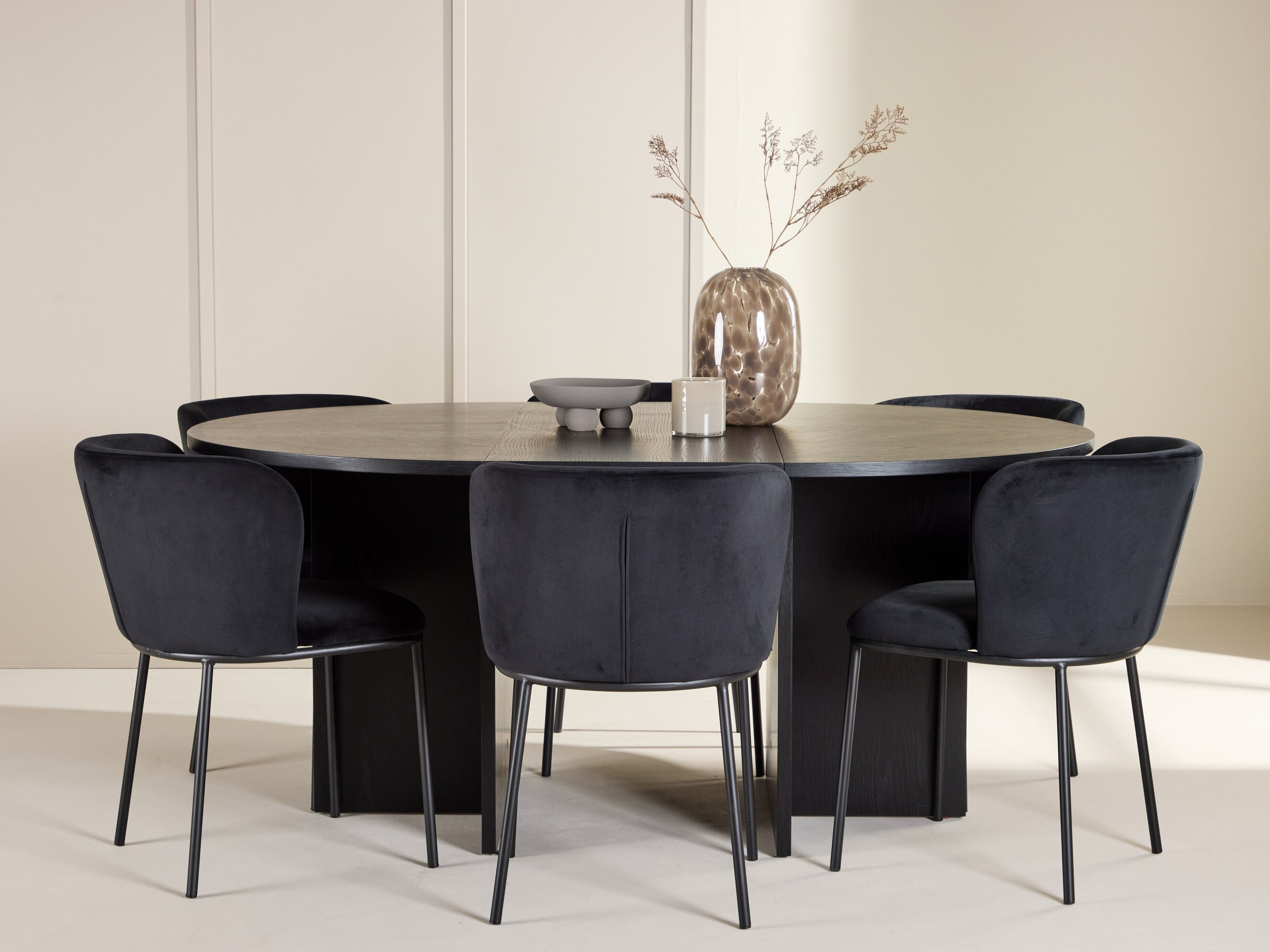 Borðstofusett Dallas 5013 (Svartur)