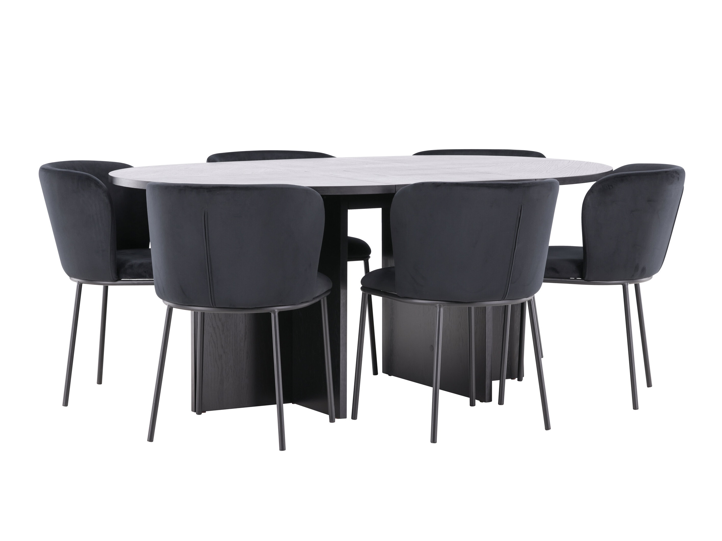 Borðstofusett Dallas 5013 (Svartur)