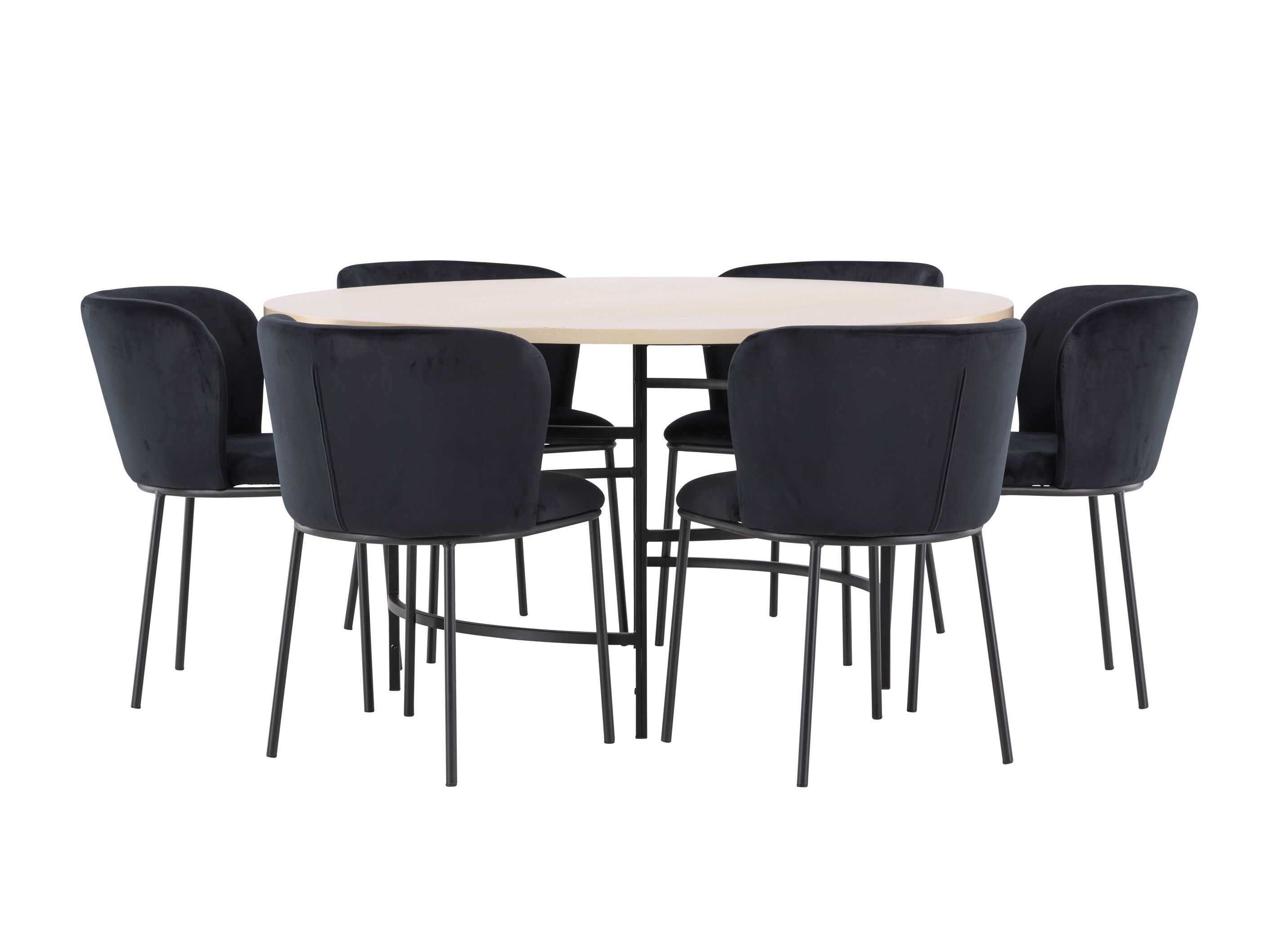 Borðstofusett Dallas 5015 (Ljósbrúnn + Svartur)