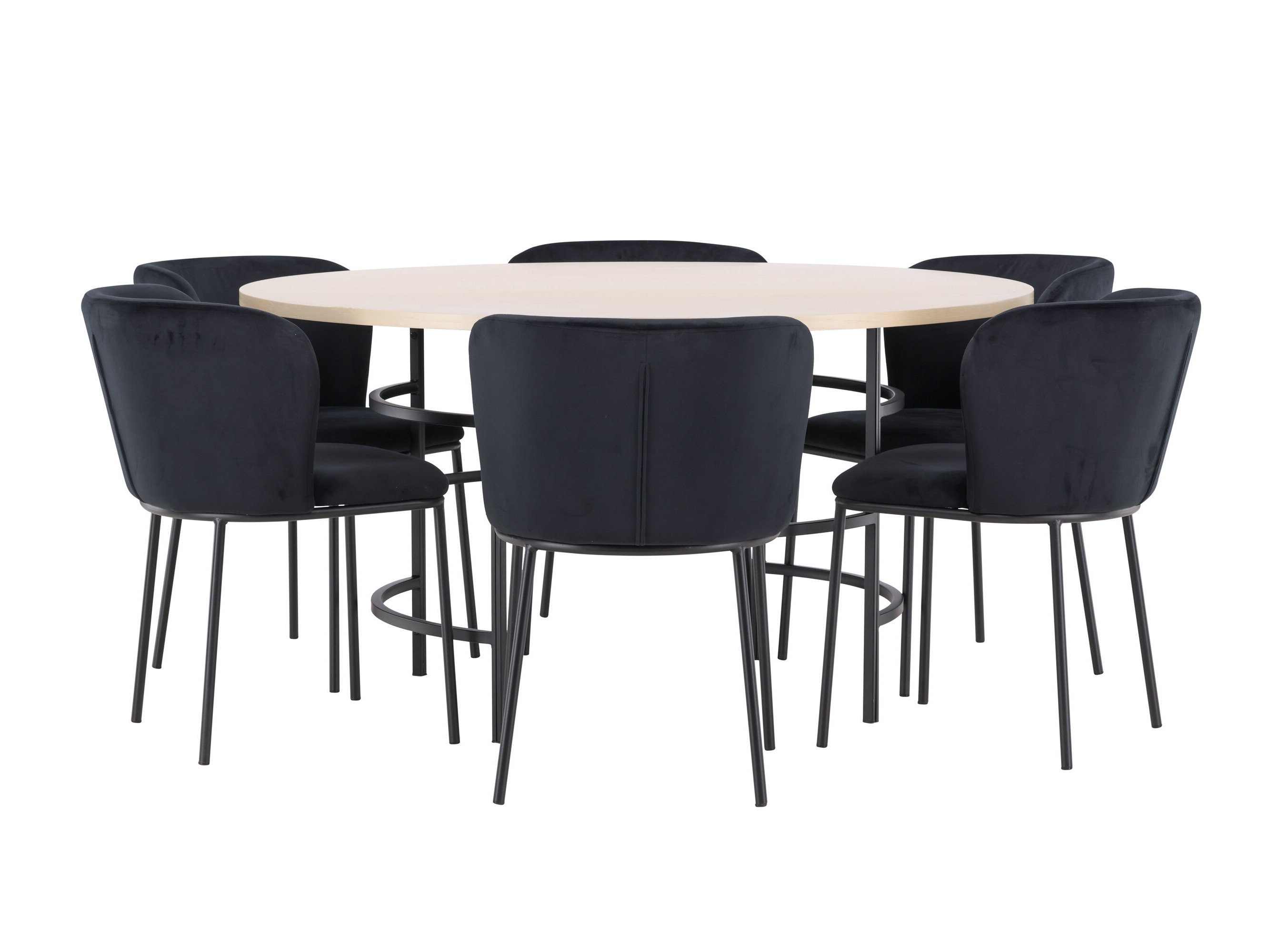 Borðstofusett Dallas 5015 (Ljósbrúnn + Svartur)