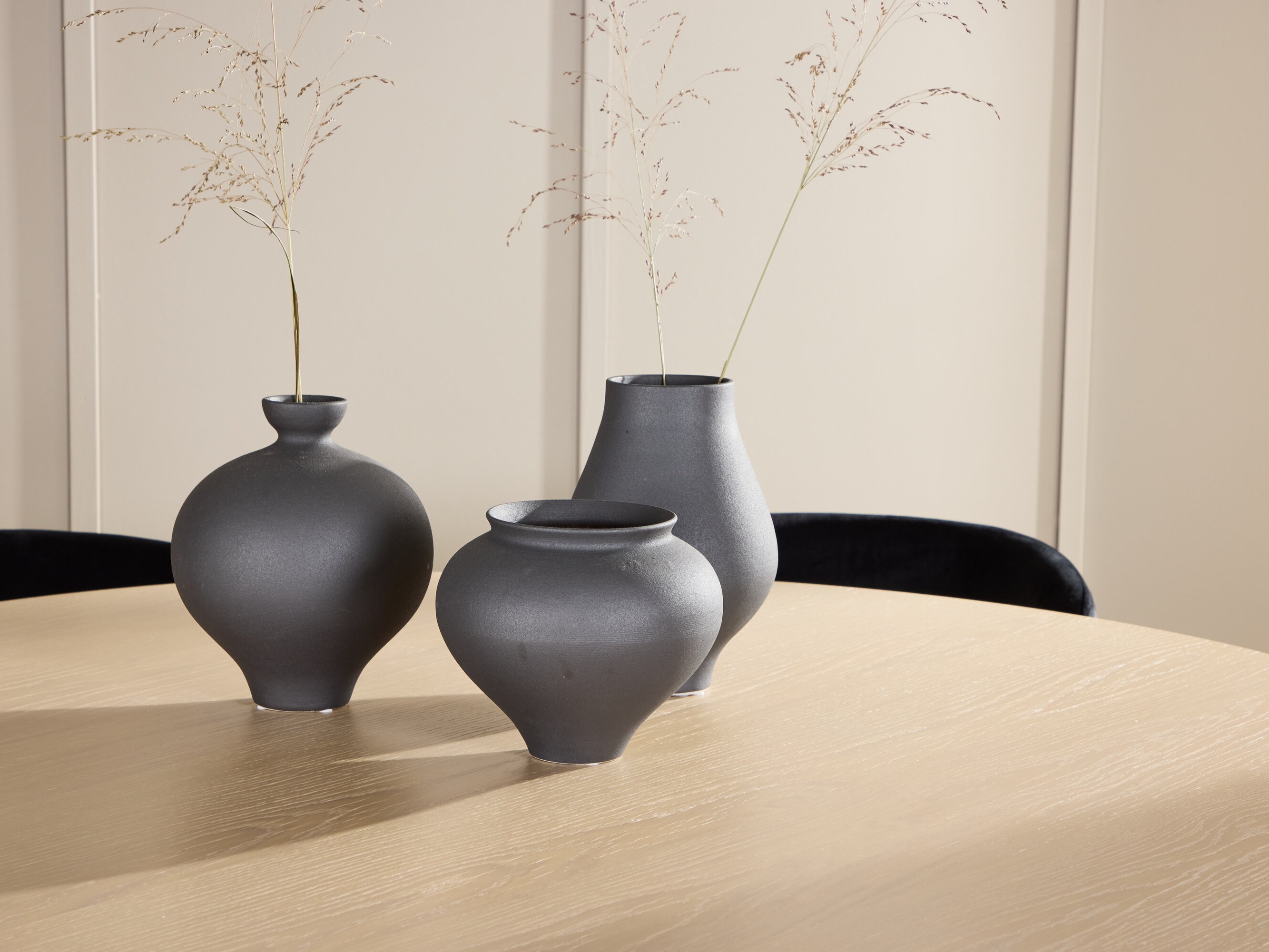 Borðstofusett Dallas 5015 (Ljósbrúnn + Svartur)