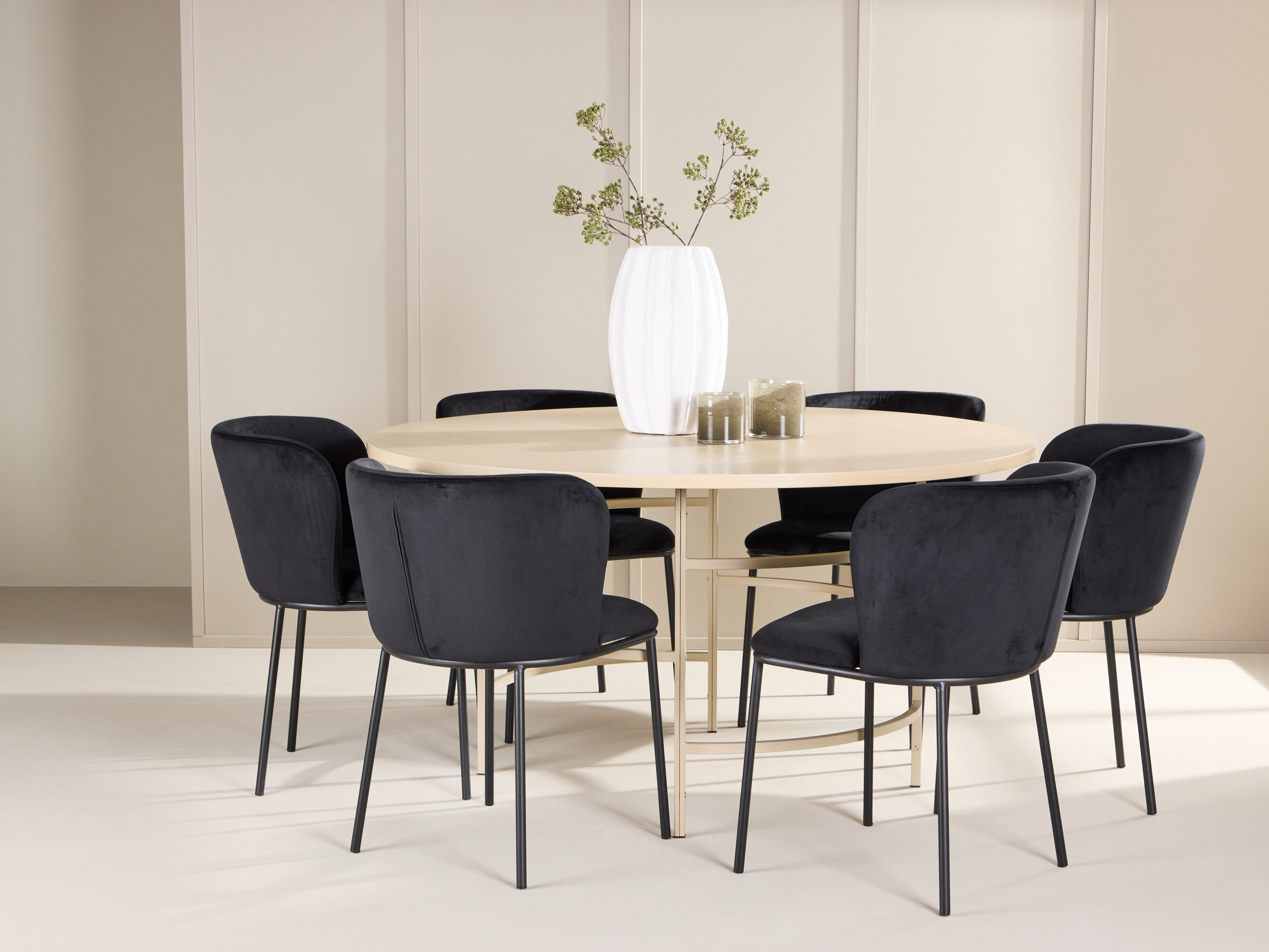 Borðstofusett Dallas 5015 (Ljósbrúnn)