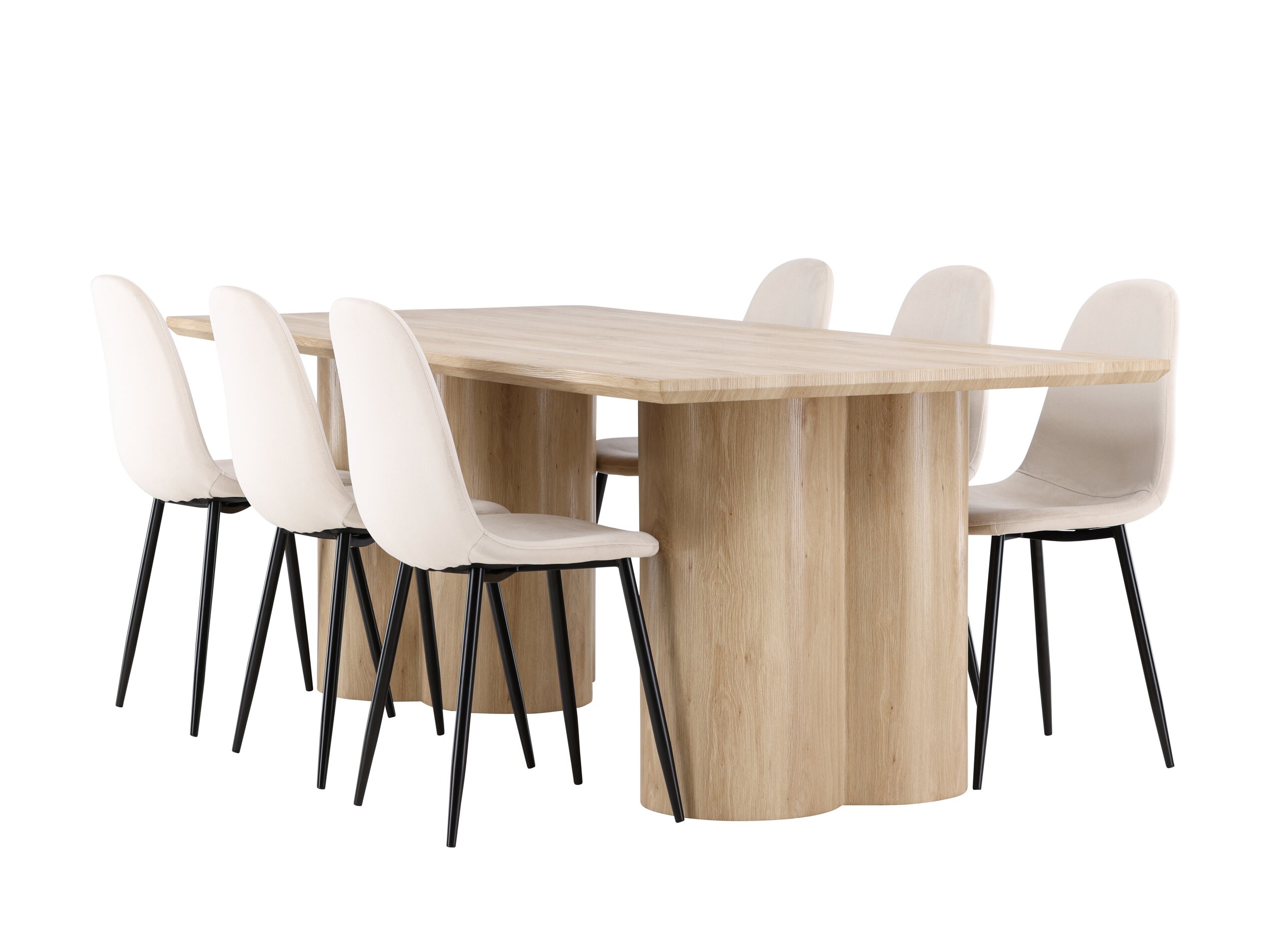 Borðstofusett Dallas 5018 (Beige)