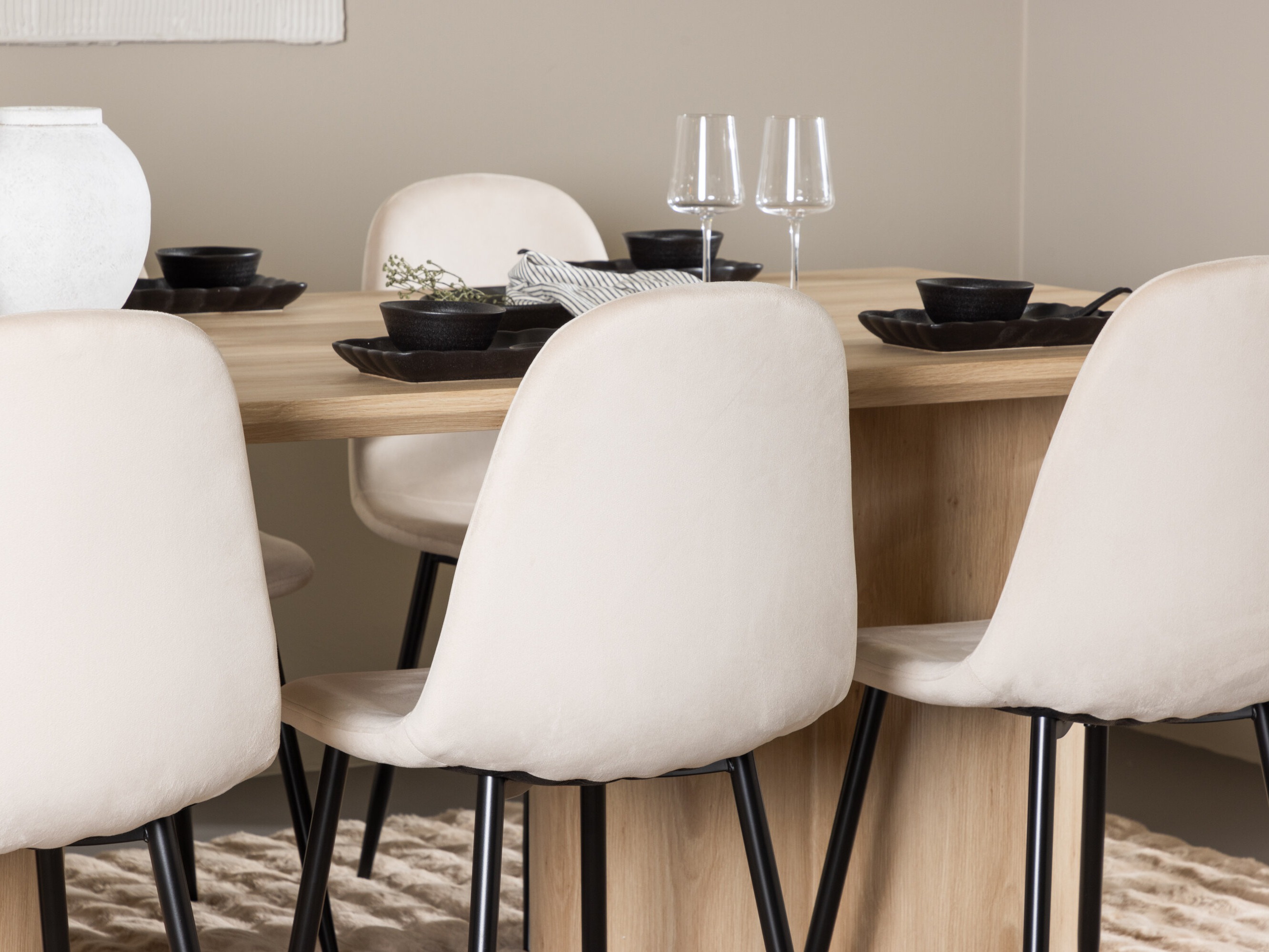 Borðstofusett Dallas 5018 (Beige)