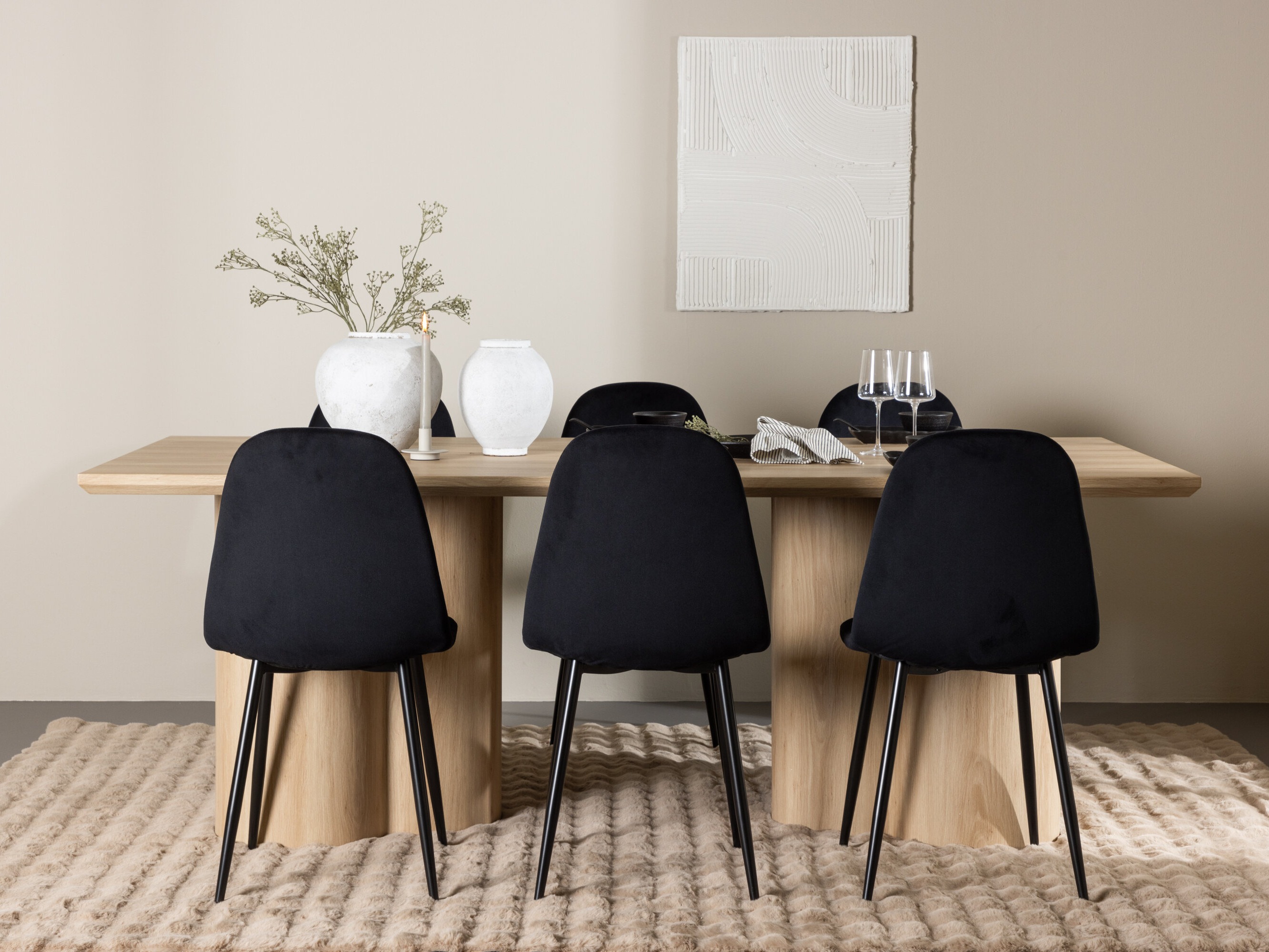 Borðstofusett Dallas 5018 (Svartur)