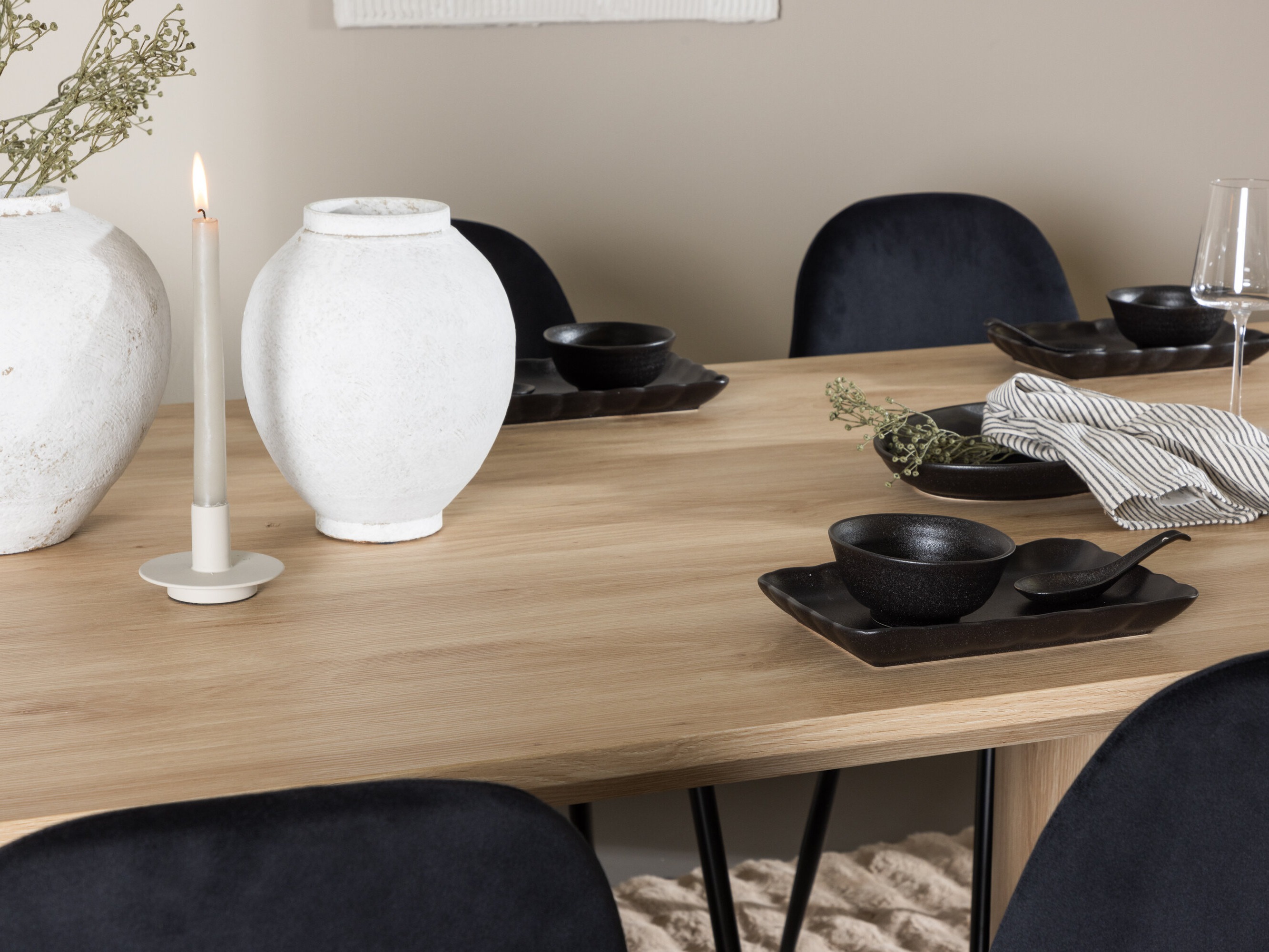 Borðstofusett Dallas 5018 (Svartur)