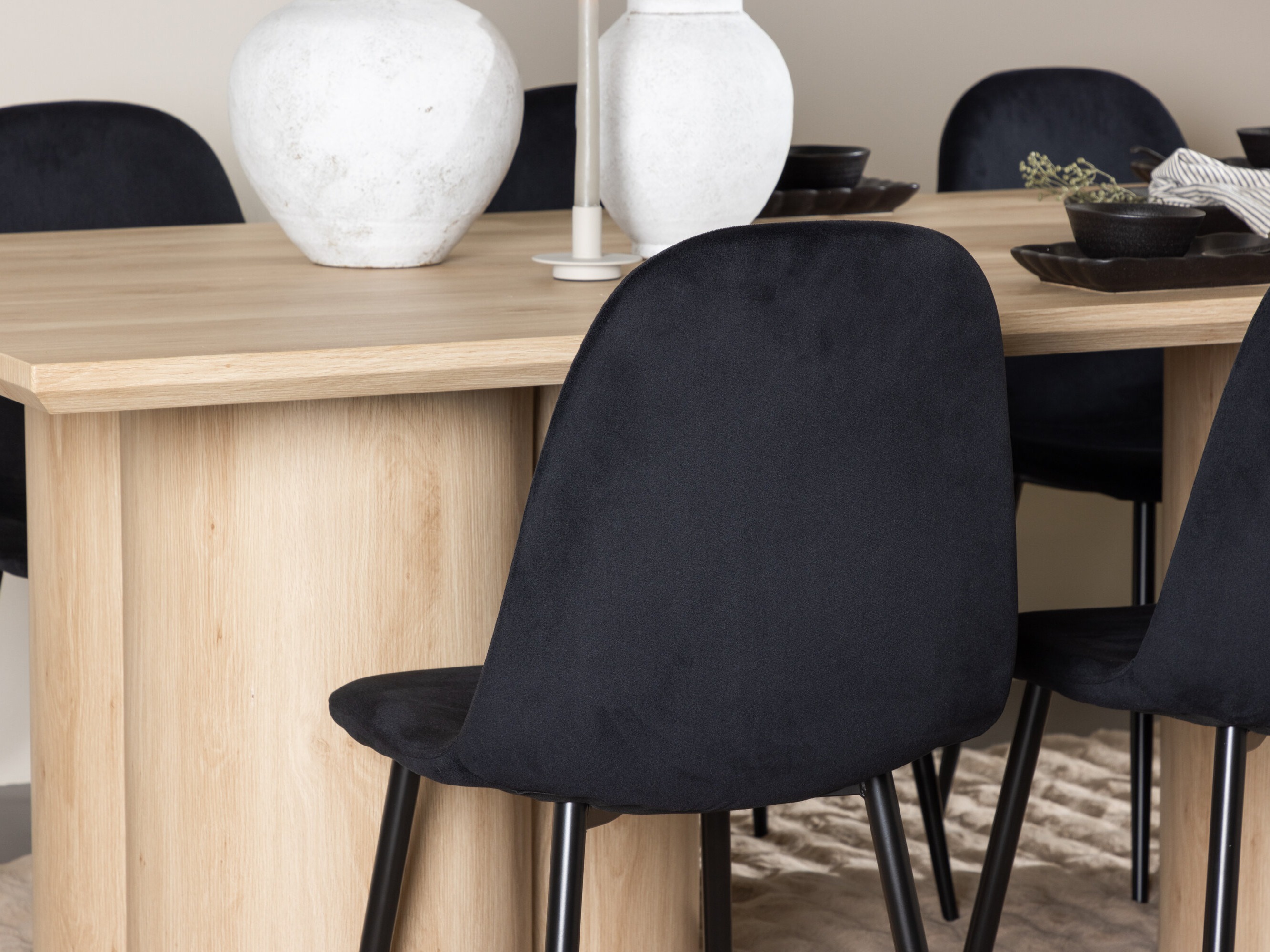 Borðstofusett Dallas 5018 (Svartur)