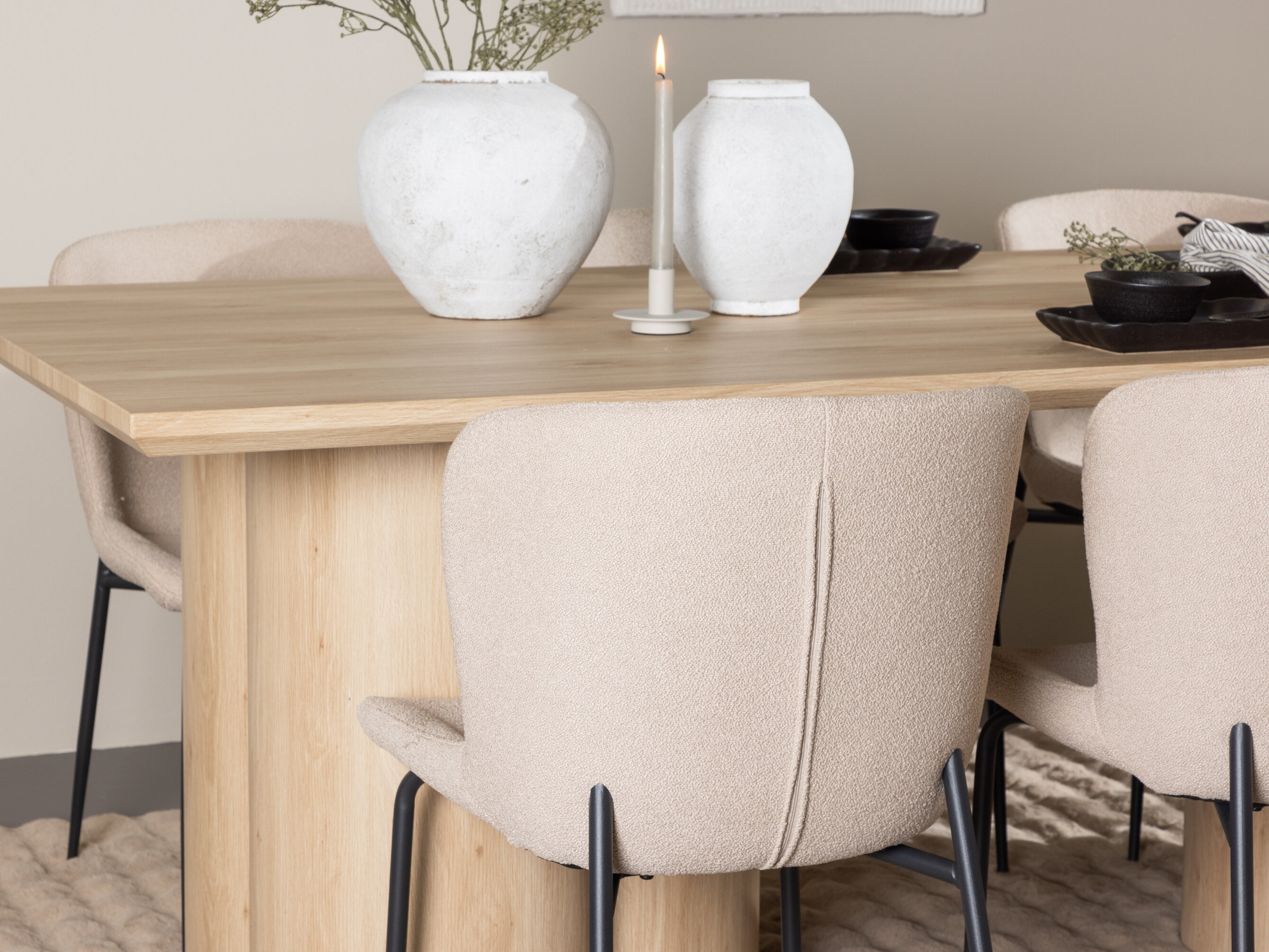 Borðstofusett Dallas 5021 (Beige)