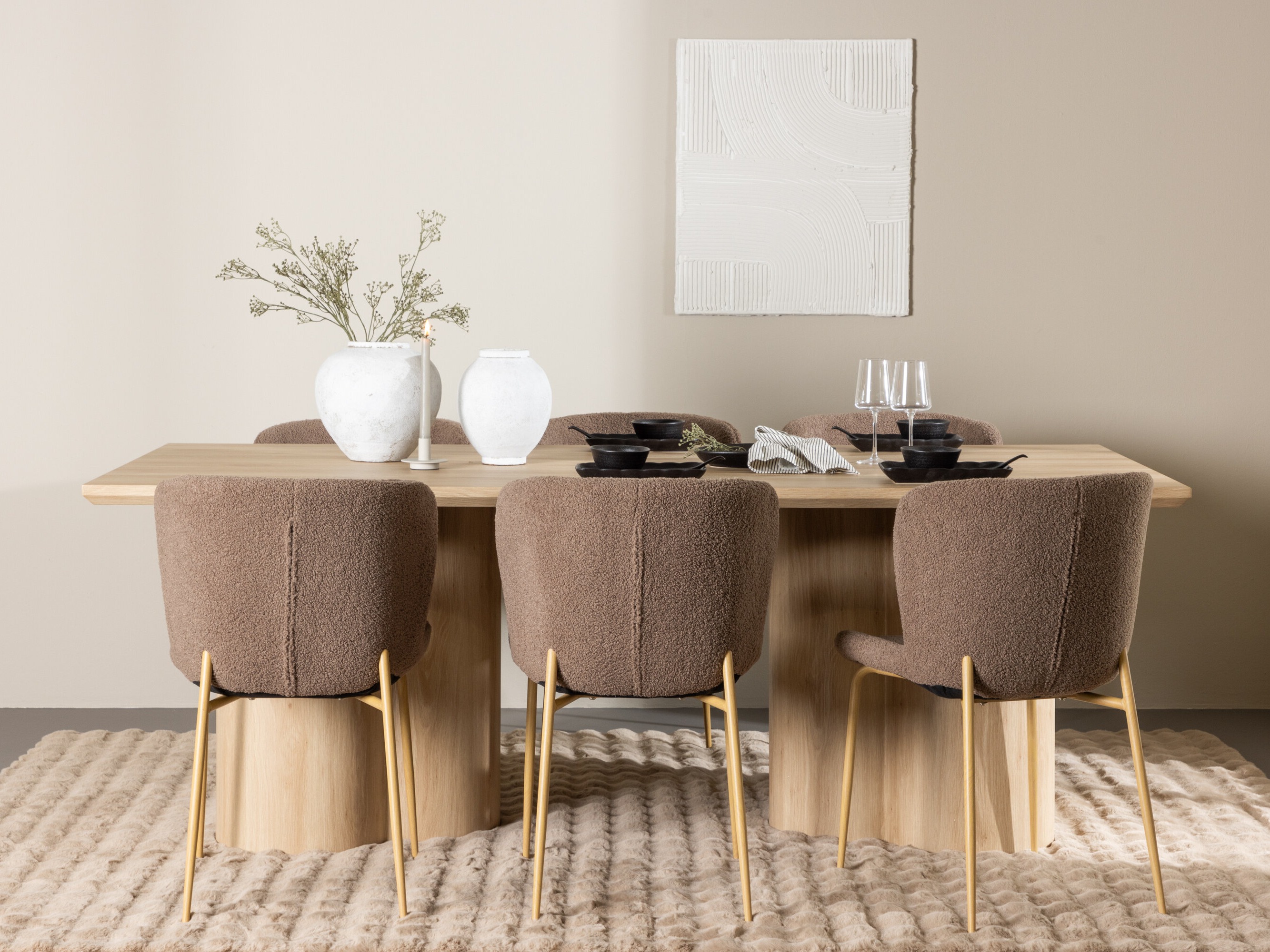 Borðstofusett Dallas 5021 (Brúnn)