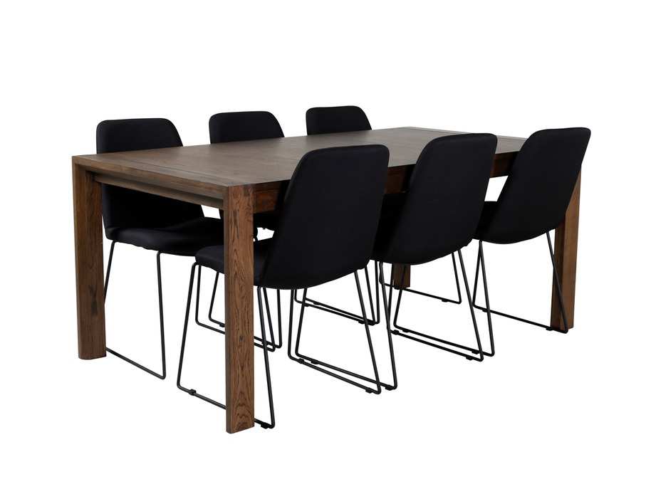 Borðstofusett Dallas 5027 (Dökk eik)
