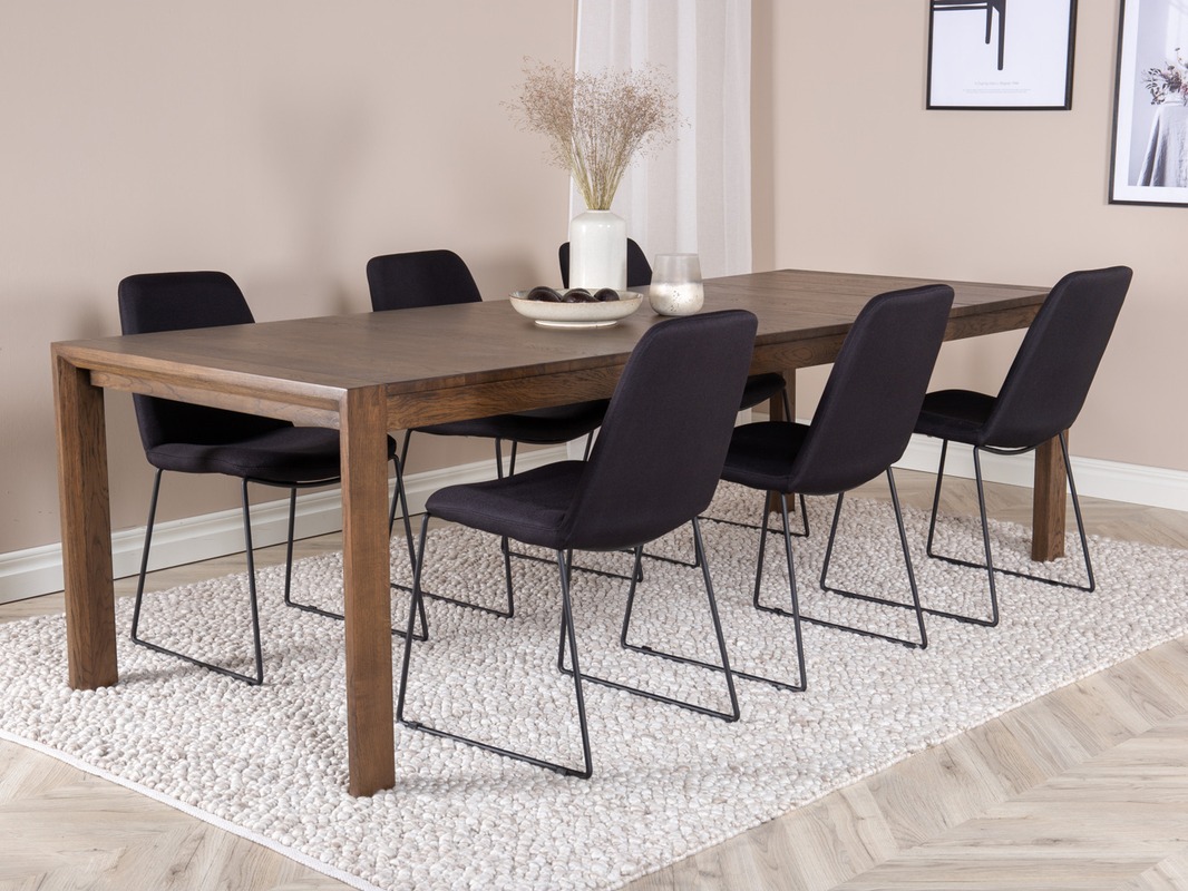 Borðstofusett Dallas 5027 (Dökk eik)