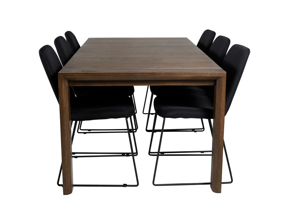 Borðstofusett Dallas 5027 (Dökk eik)