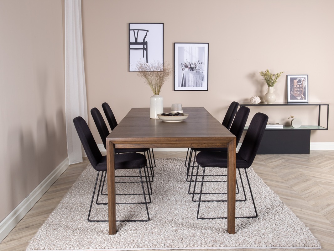 Borðstofusett Dallas 5027 (Dökk eik)