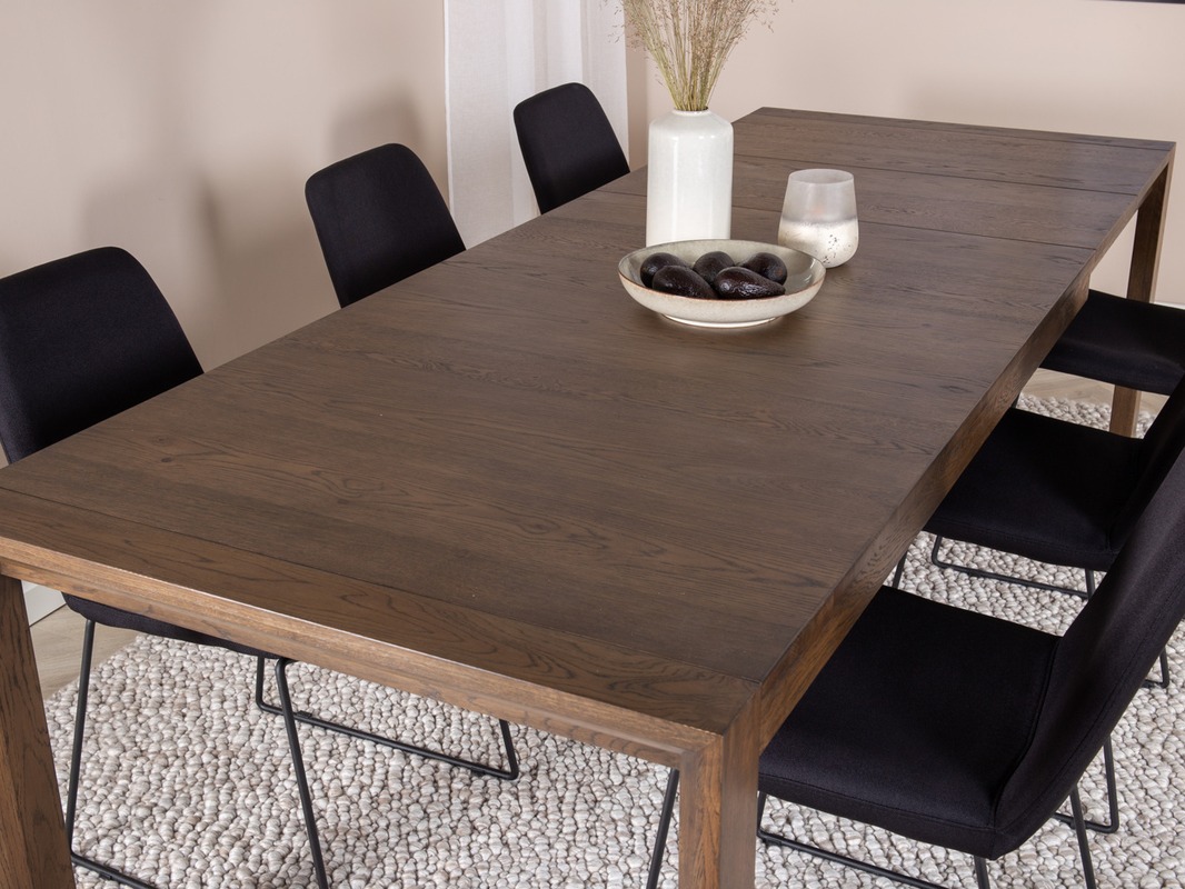 Borðstofusett Dallas 5027 (Dökk eik)
