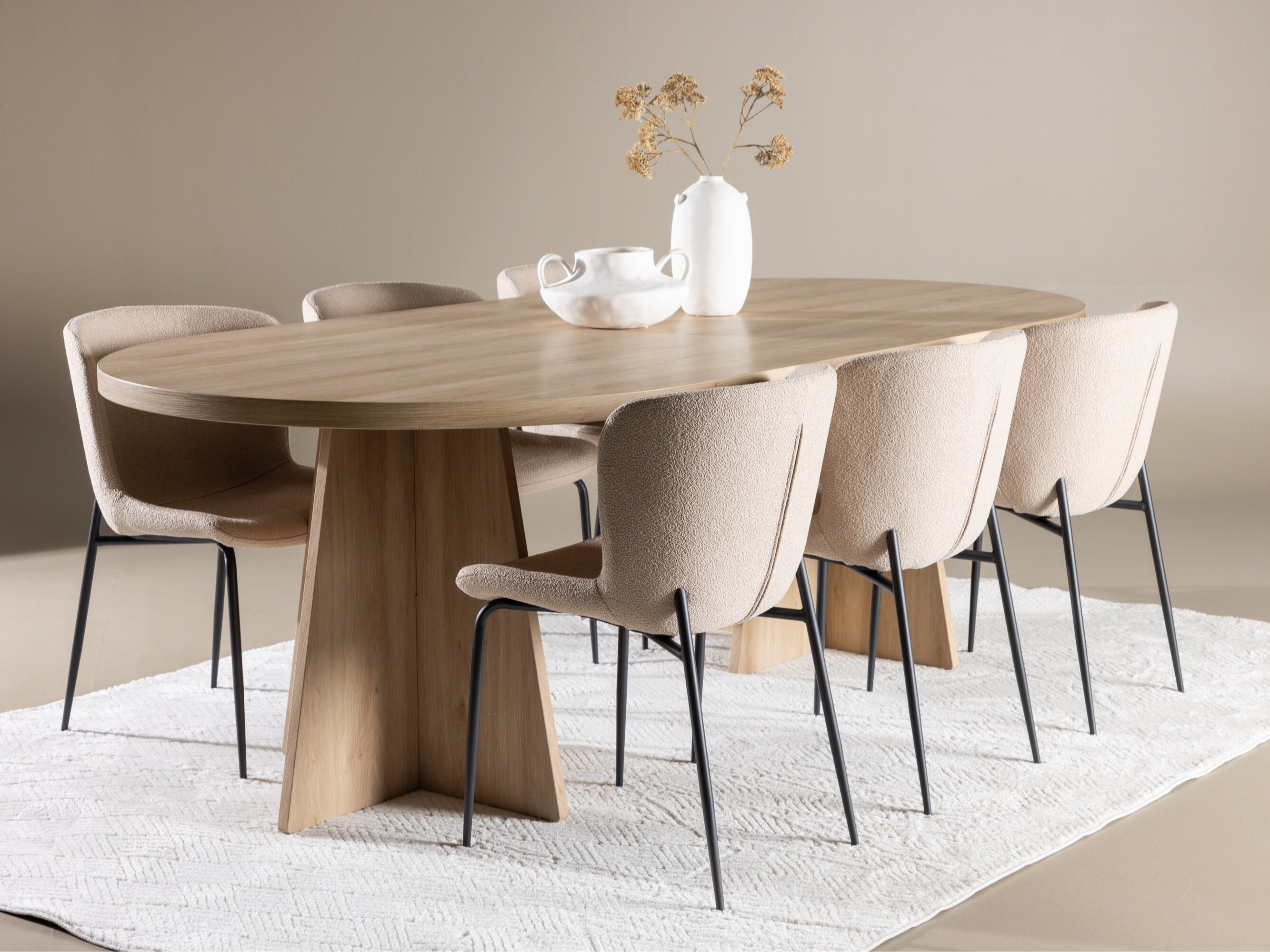 Borðstofusett Dallas 4990 (Beige)