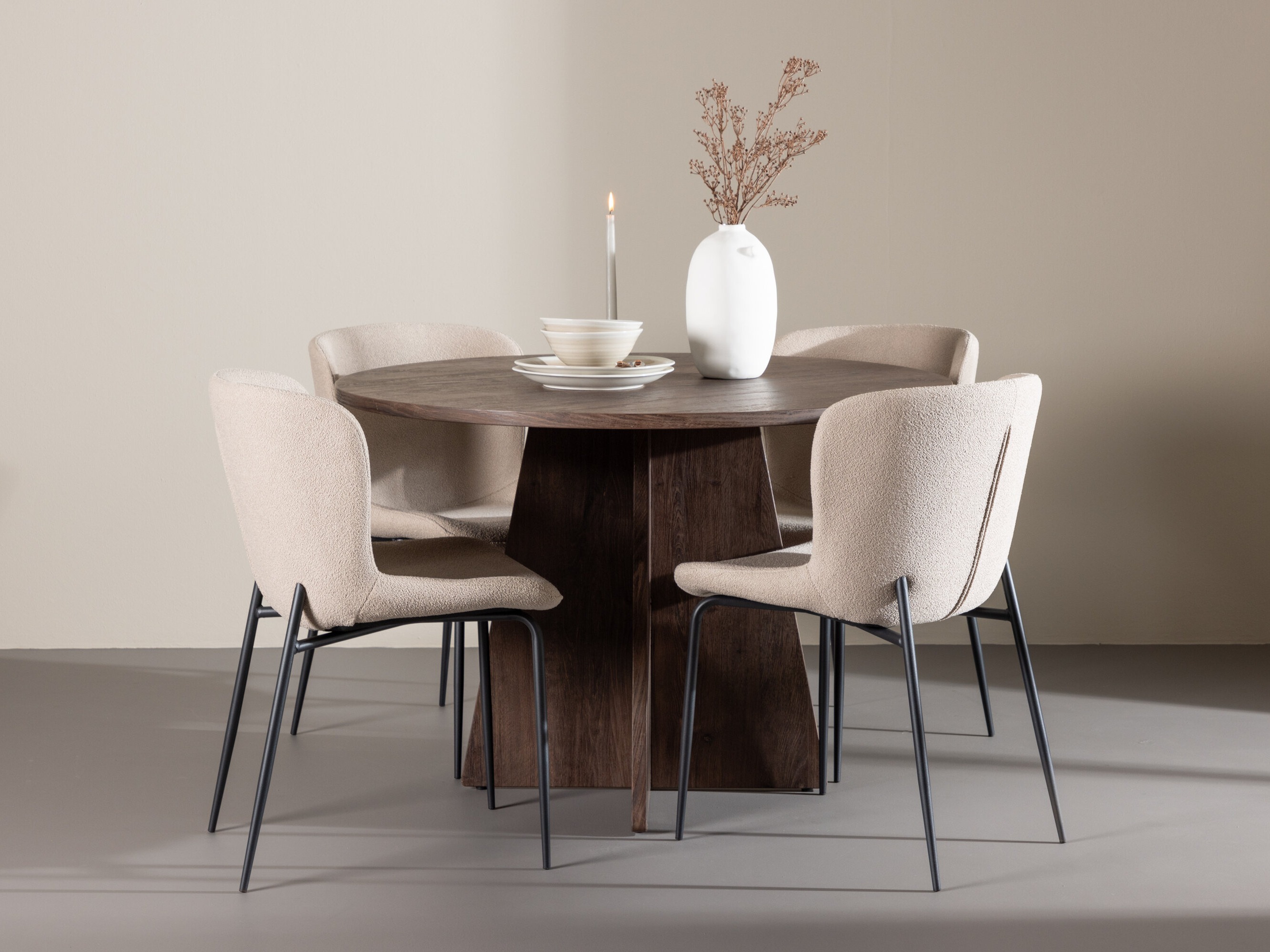 Borðstofusett Dallas 5051 (Beige)