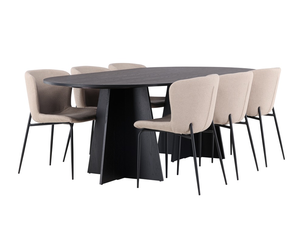 Borðstofusett Dallas 5052 (Beige)