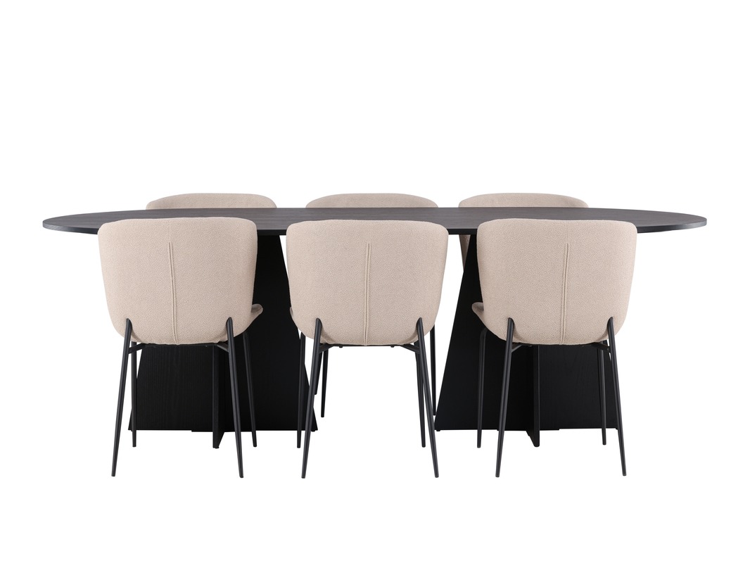 Borðstofusett Dallas 5052 (Beige)