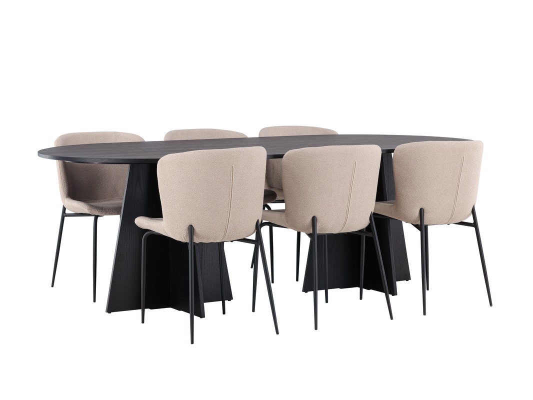 Borðstofusett Dallas 5052 (Beige)