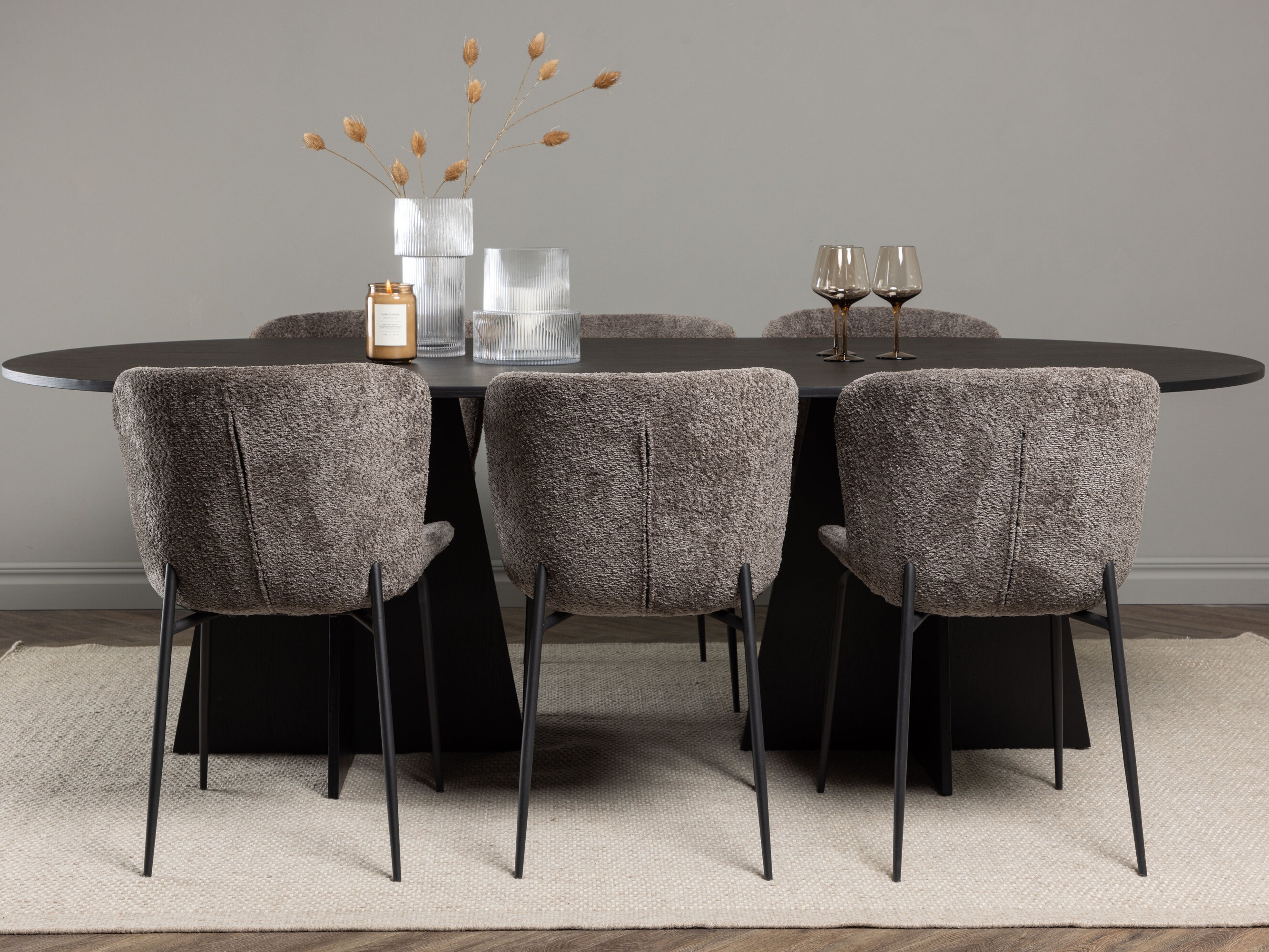Borðstofusett Dallas 5052 (Brúnn)