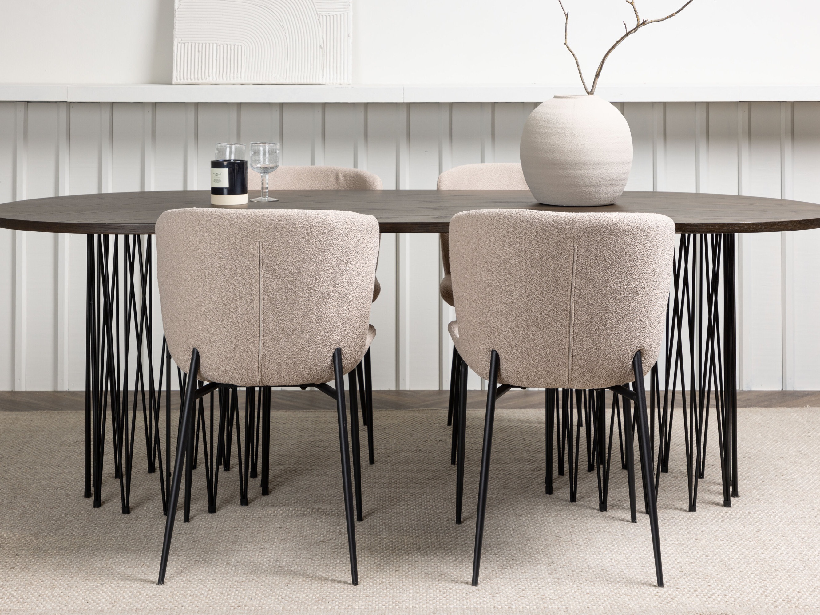 Borðstofusett Dallas 5065 (Beige)