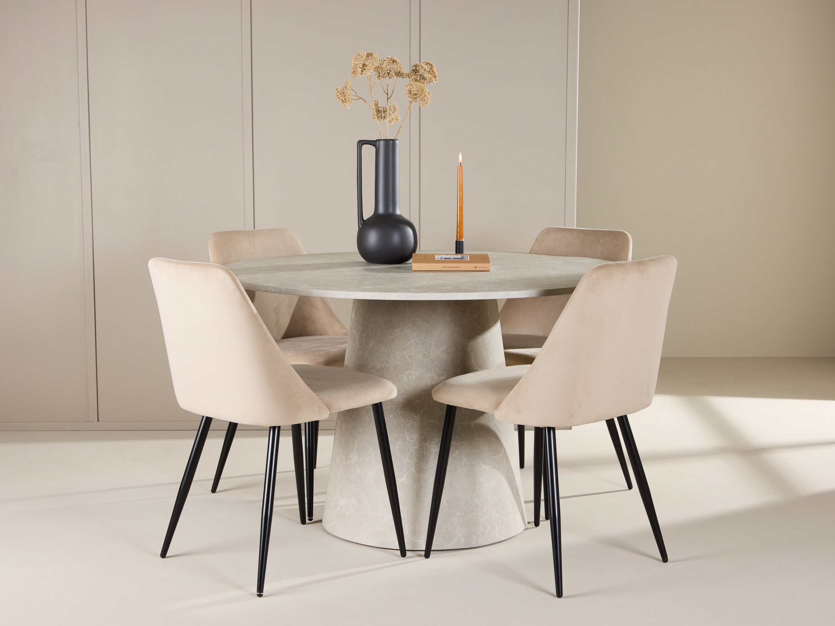 Borðstofusett Dallas 5069 (Ljósbrúnn)