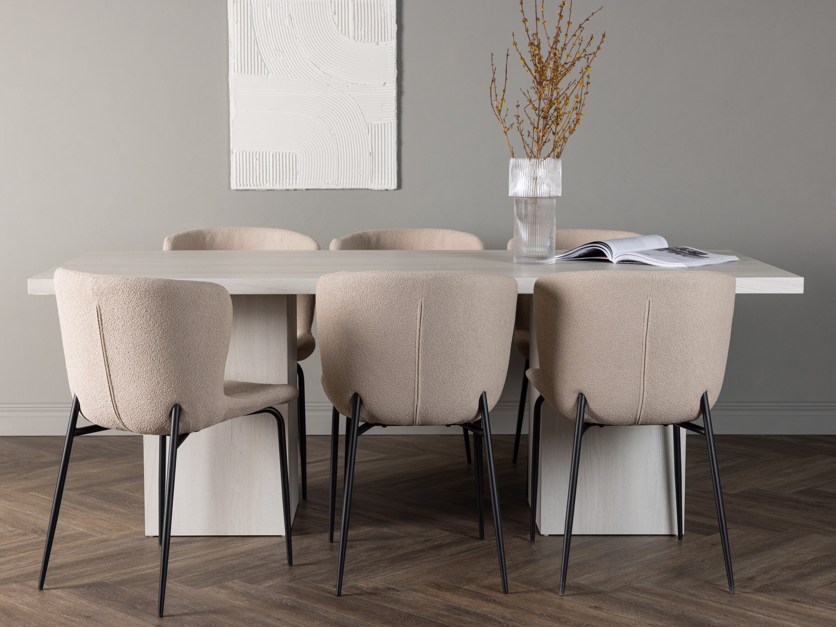 Borðstofusett Dallas 5080 (Beige)